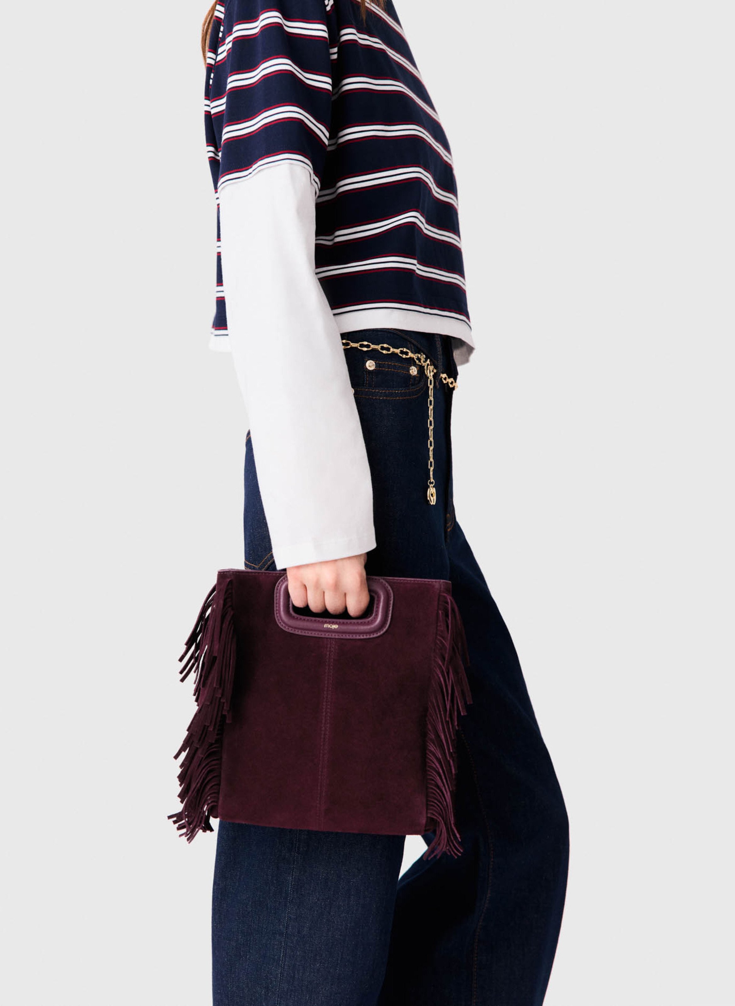 Leren clutch MAJE Violet