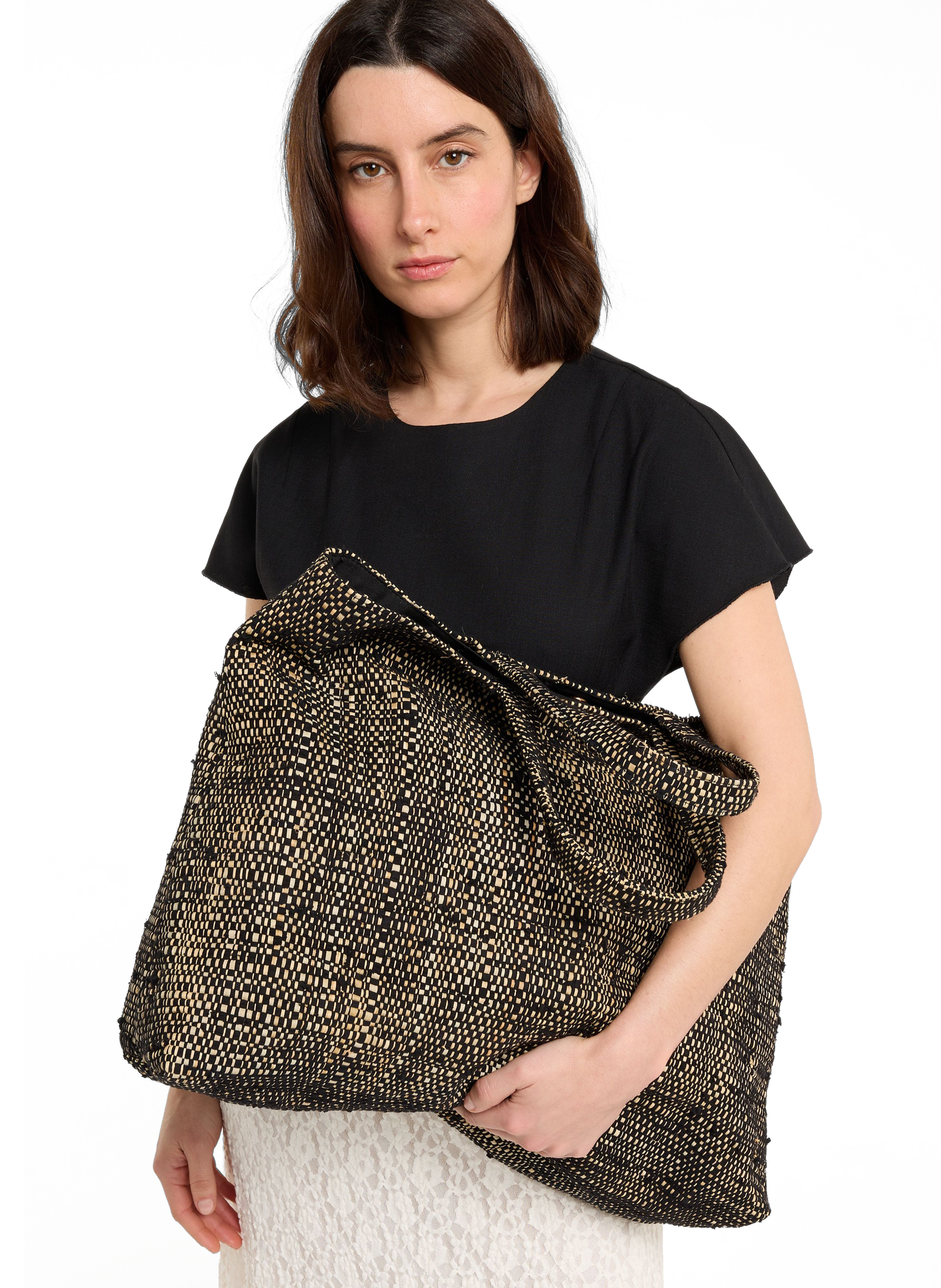 Mixed raffia tote SAISON 1865 Multicolored