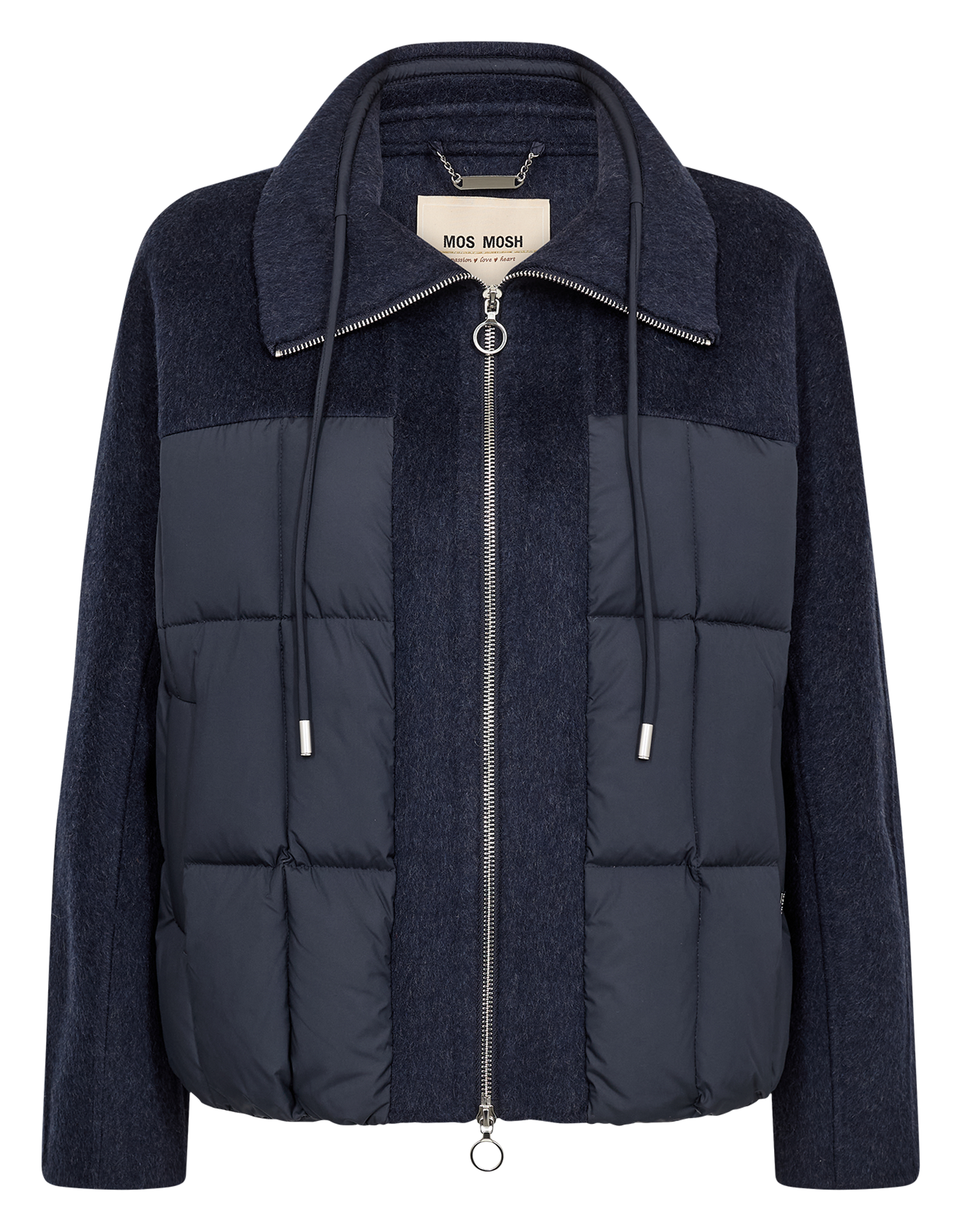 Straight wool mix jacket MOS MOSH Blue
