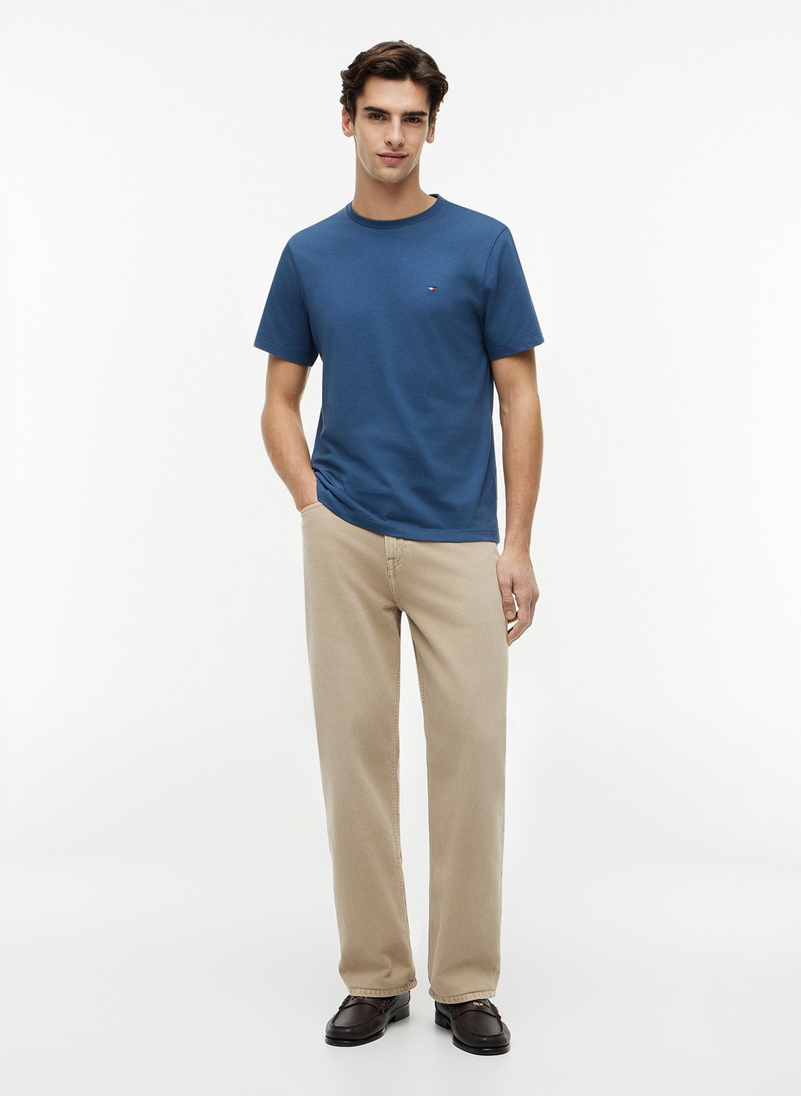Tee-shirt à col rond en coton TOMMY HILFIGER Bleu