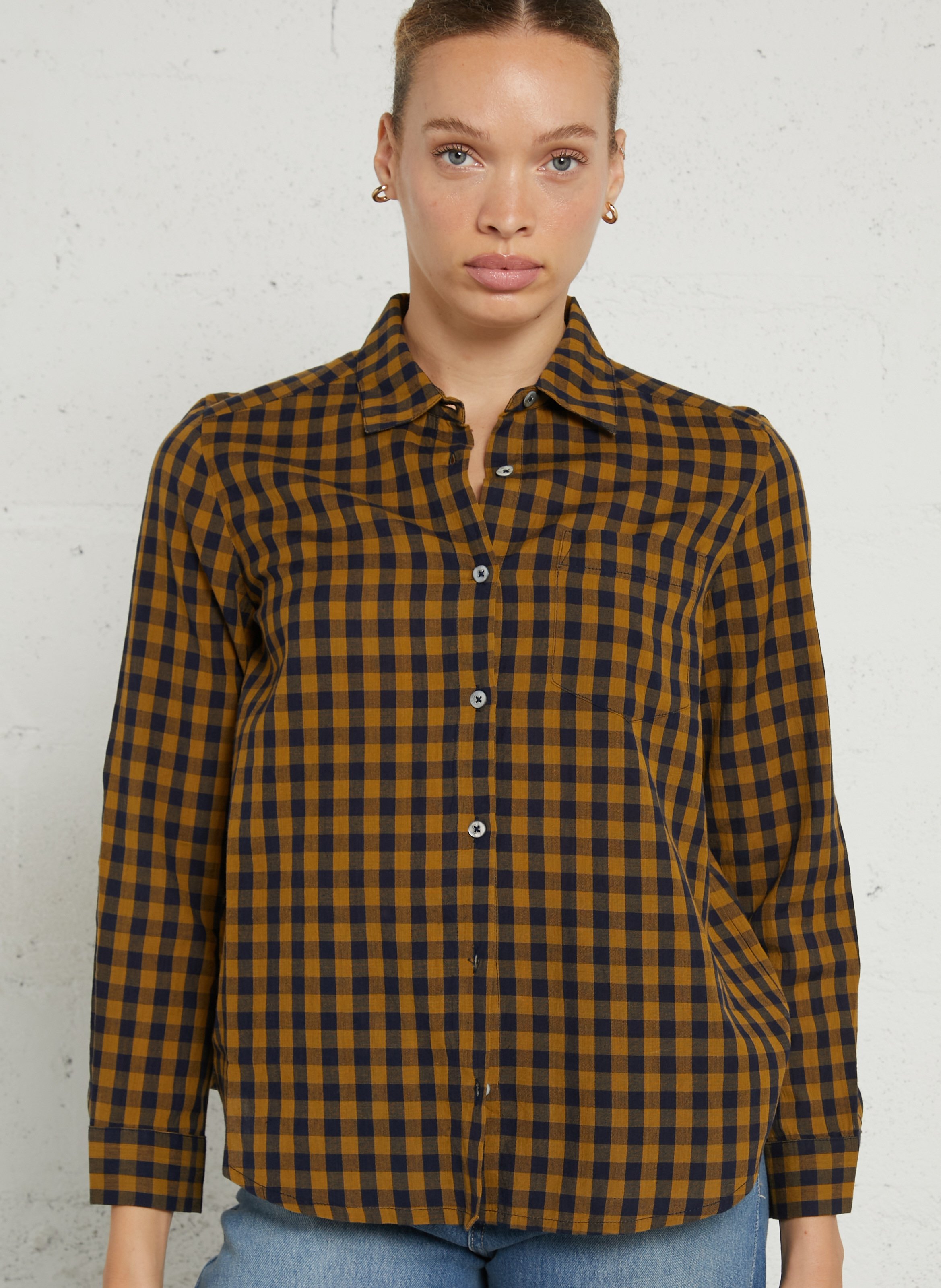 Chemise à carreaux en coton NICE THINGS Vert