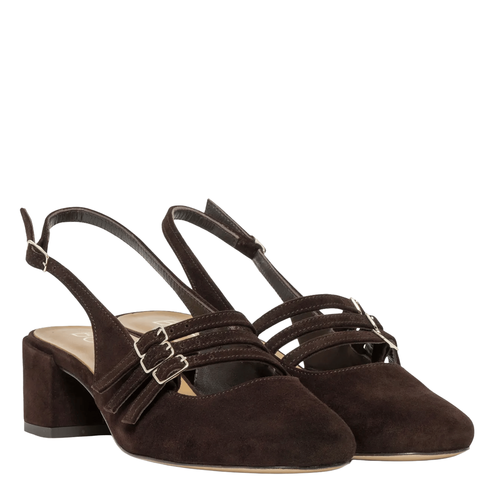 Smooth leather Mary Janes BOCAGE Brown