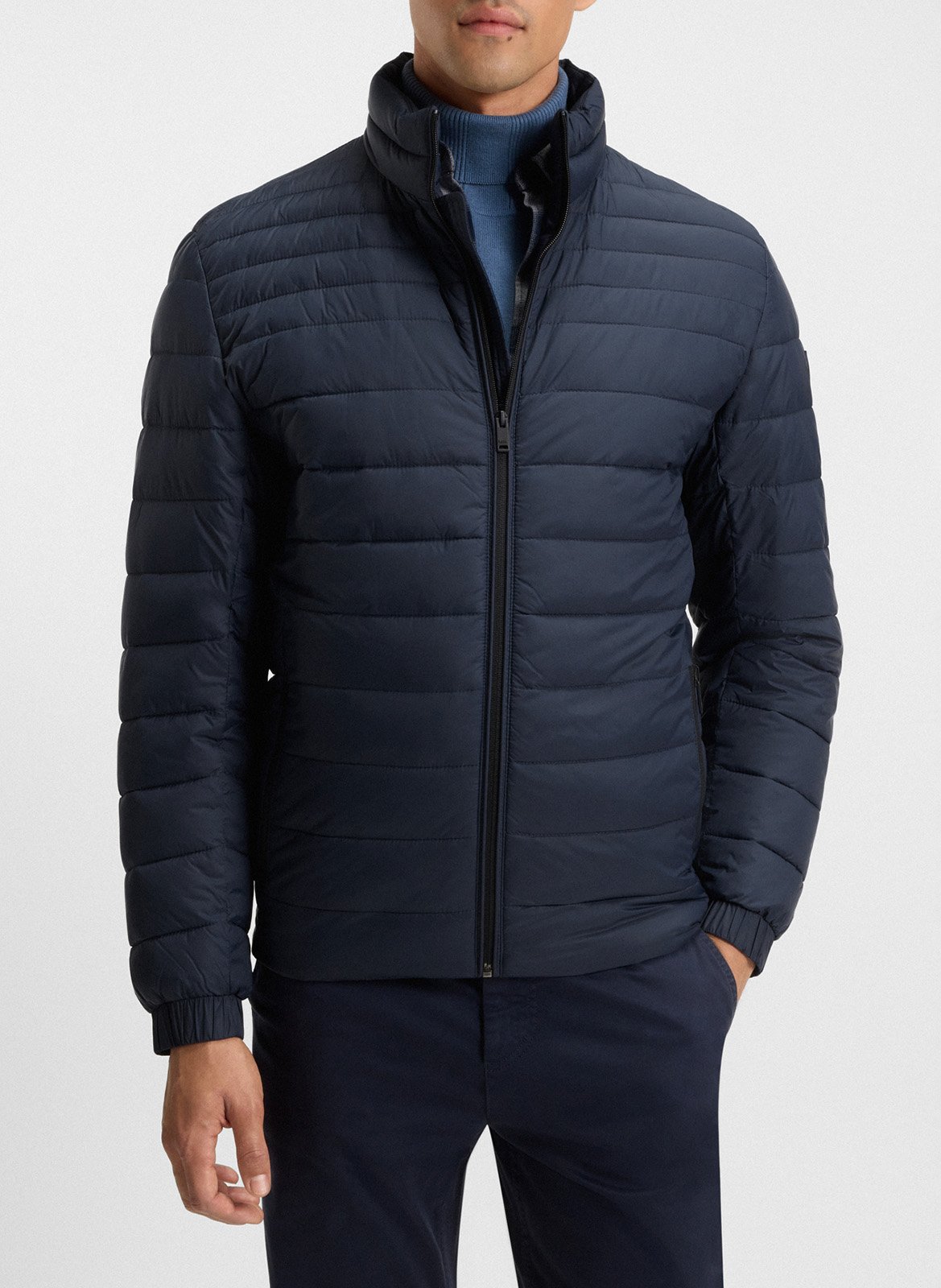 Quilted water-repellent and packable jacket with logo BOSS Blue