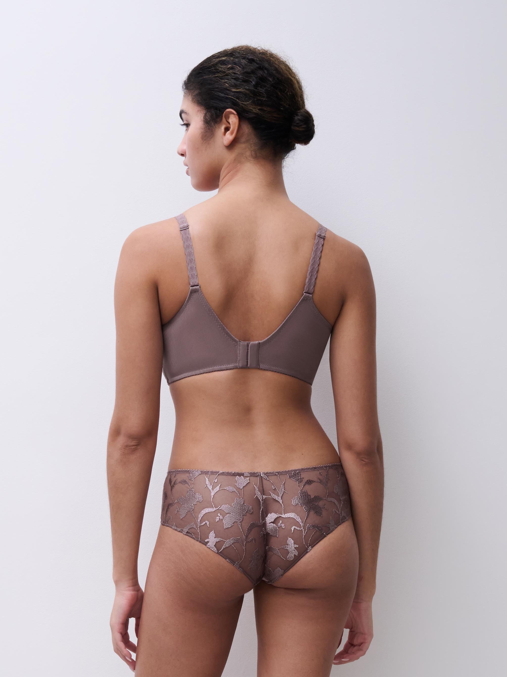 Non-wired bra with floral embroidery | Brown CHANTELLE Women