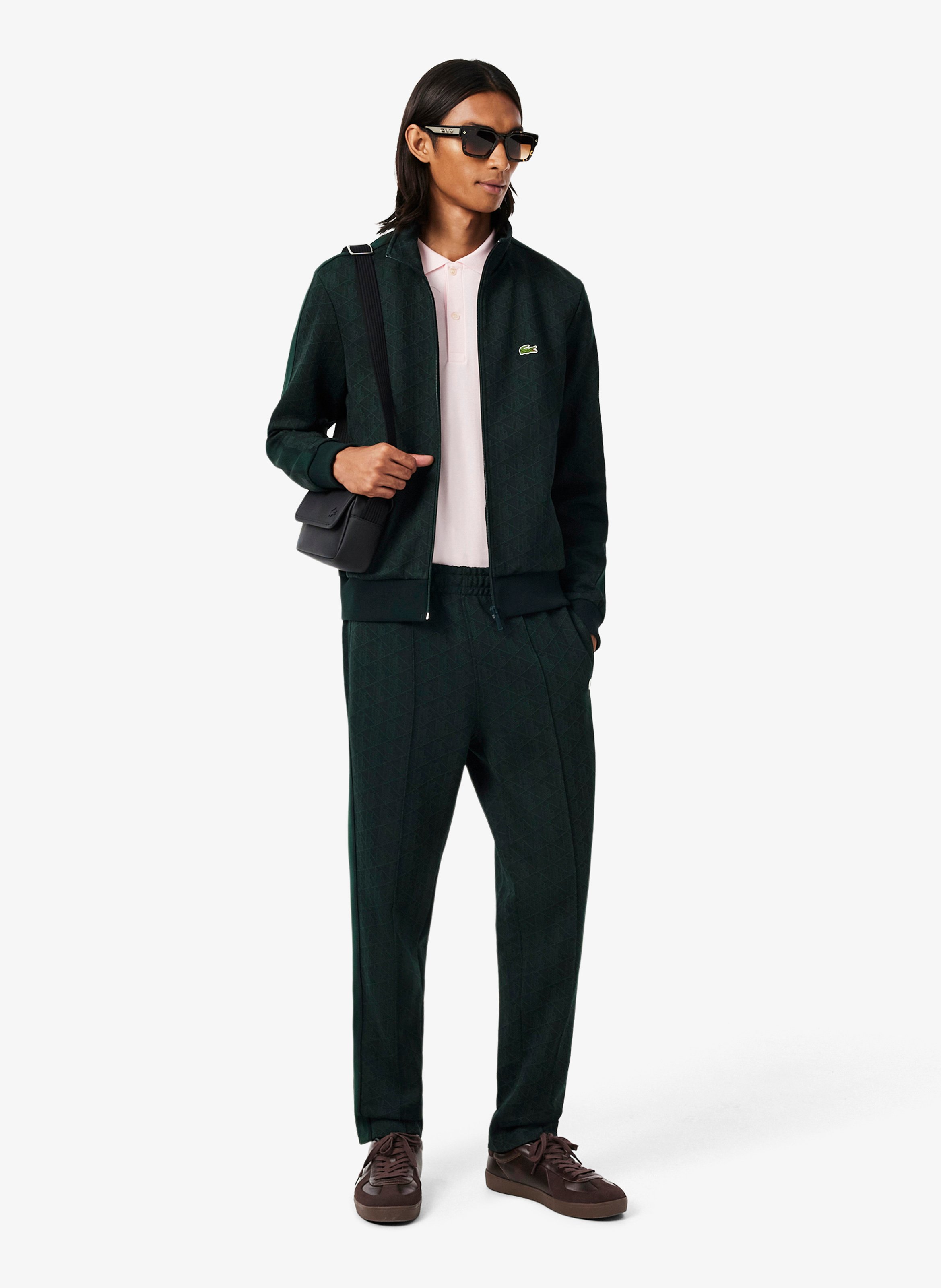 Gerade geschnittene Jogginghose mit Monogramm aus Baumwolle LACOSTE Grun