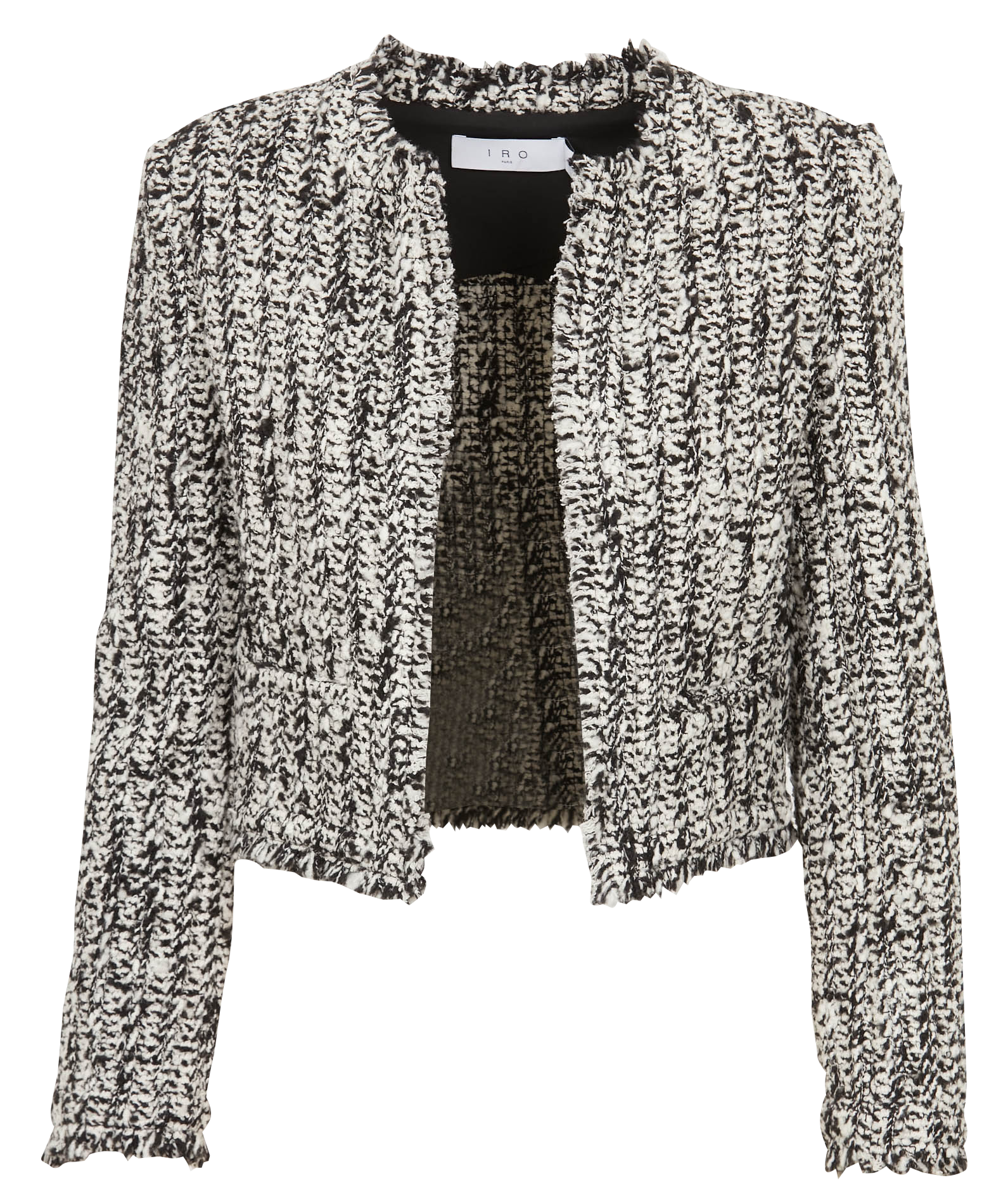 Veste courte col rond en laine mélangée IRO Noir