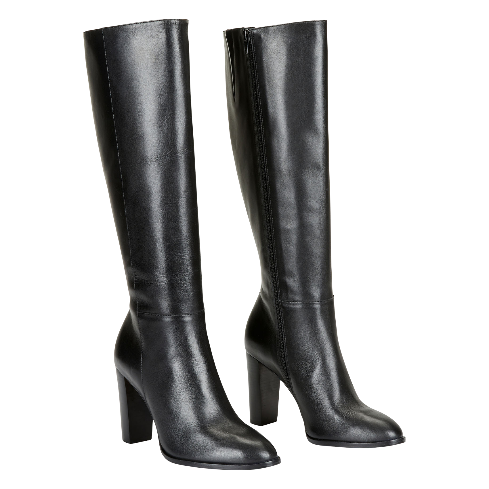Heeled smooth leather boots COSMOPARIS Black