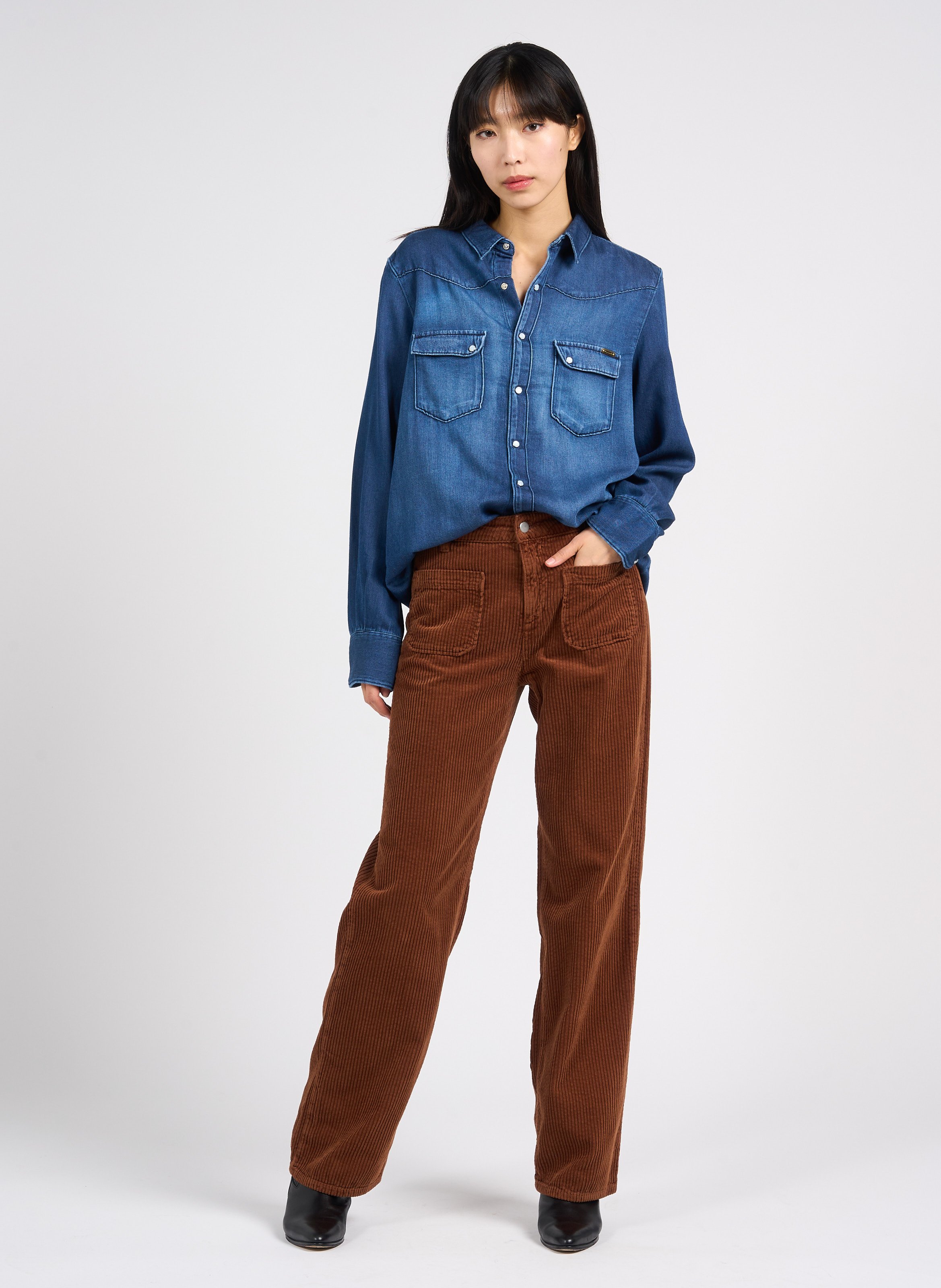 Cotton shirt with classic collar ACQUAVERDE Blue