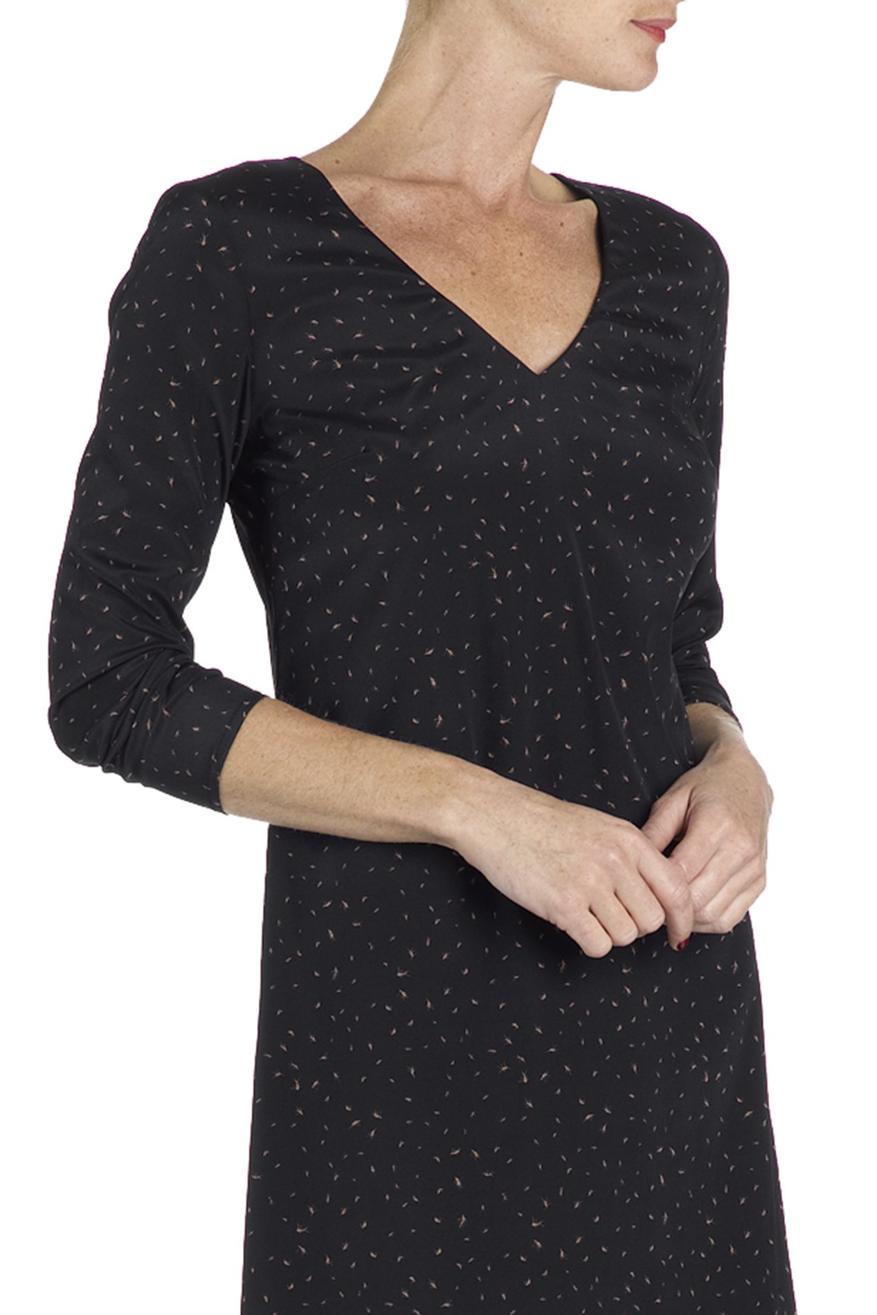 Robe imprimée soie ATTIC AND BARN Noir