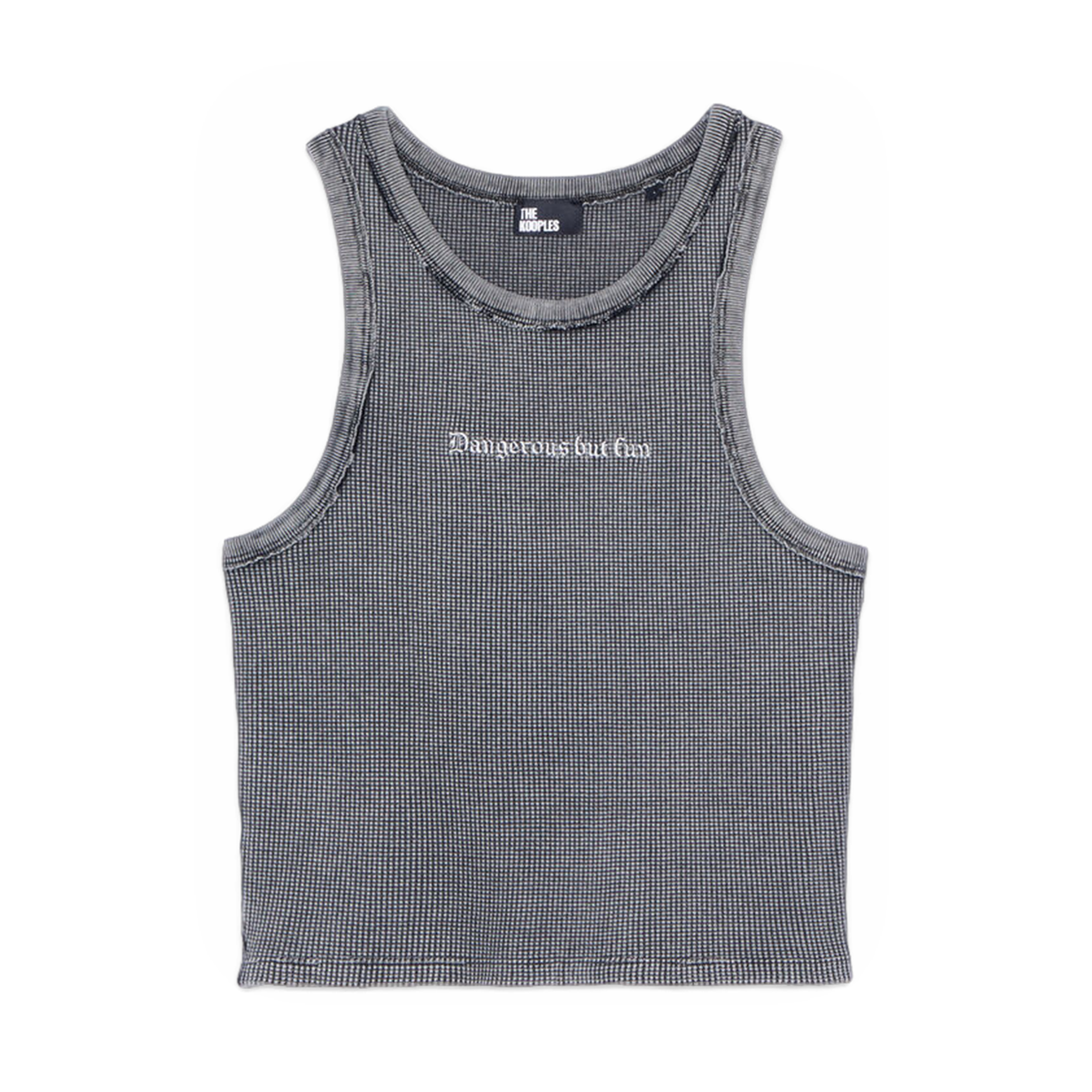 Débardeur ajusté col rond en coton sérigraphié THE KOOPLES Noir