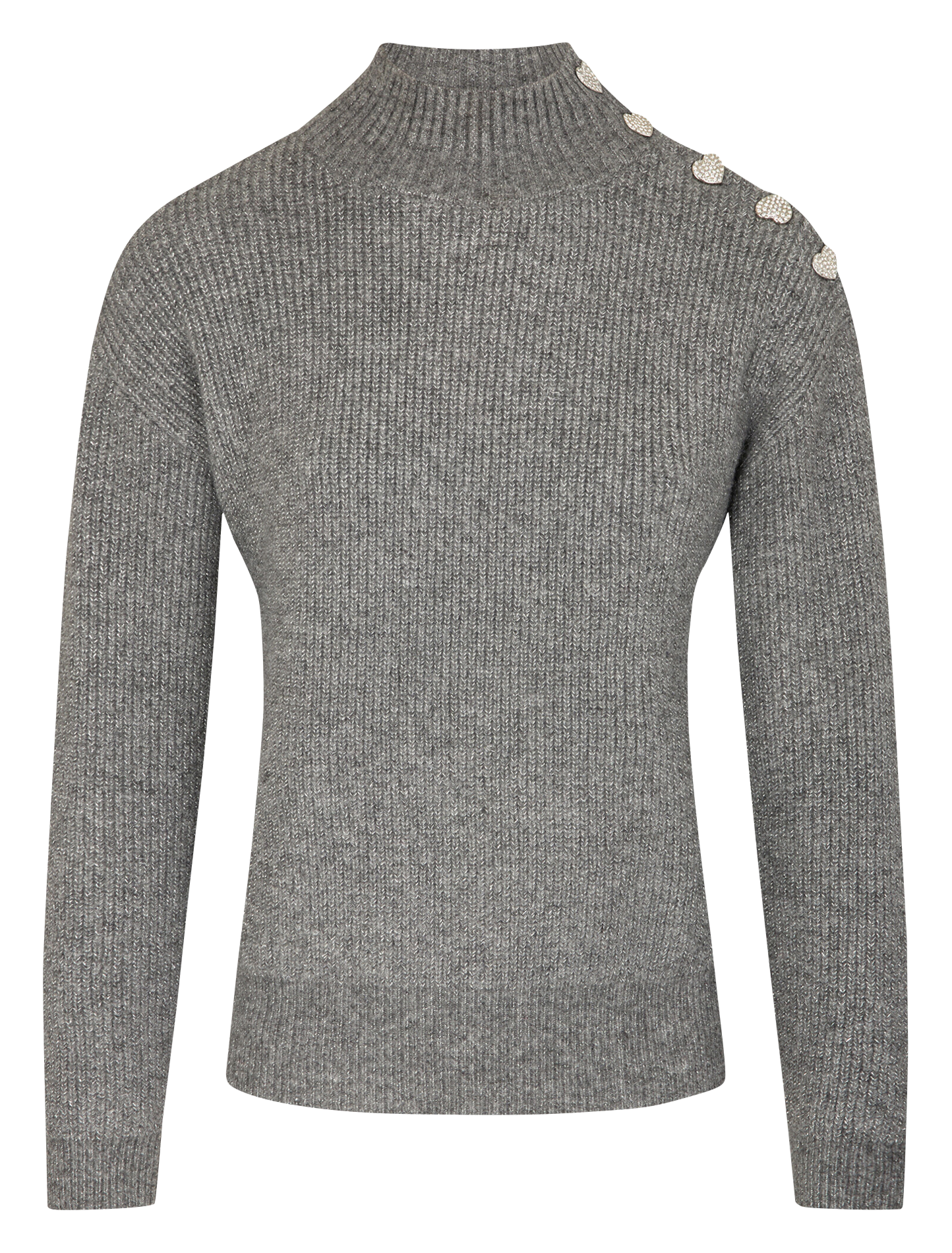 Rechte trui met hoge kraag MORGAN Grijs