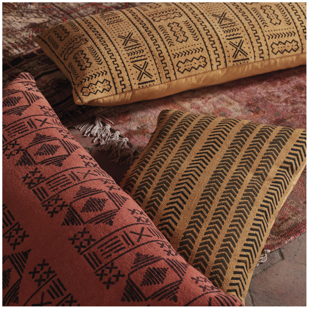 Cotton cushion BLANC D'IVOIRE Orange