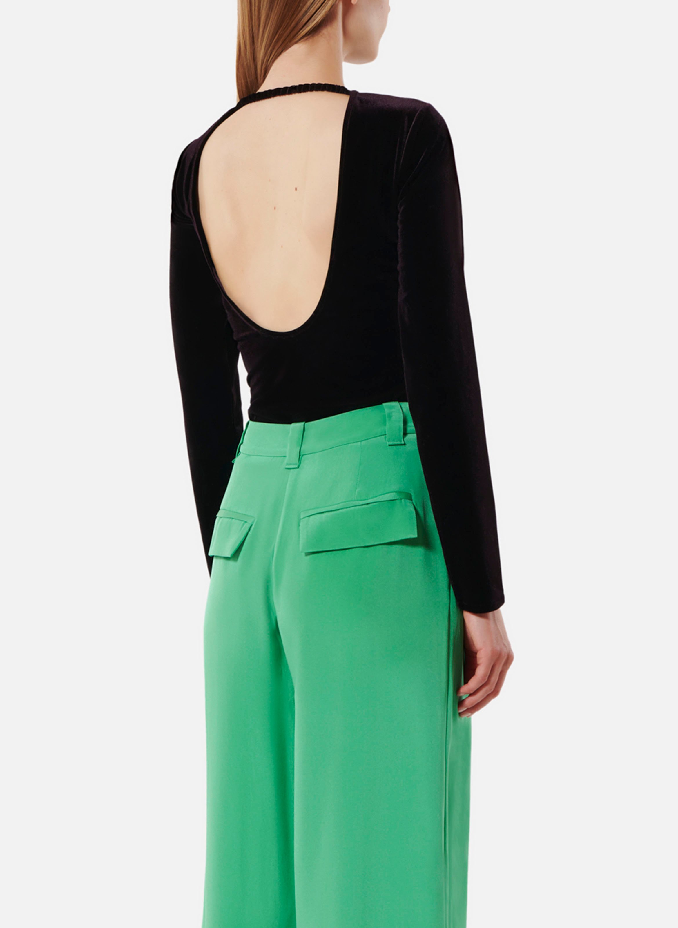 Long-sleeved velvet bodysuit KARMA KOMA Purple