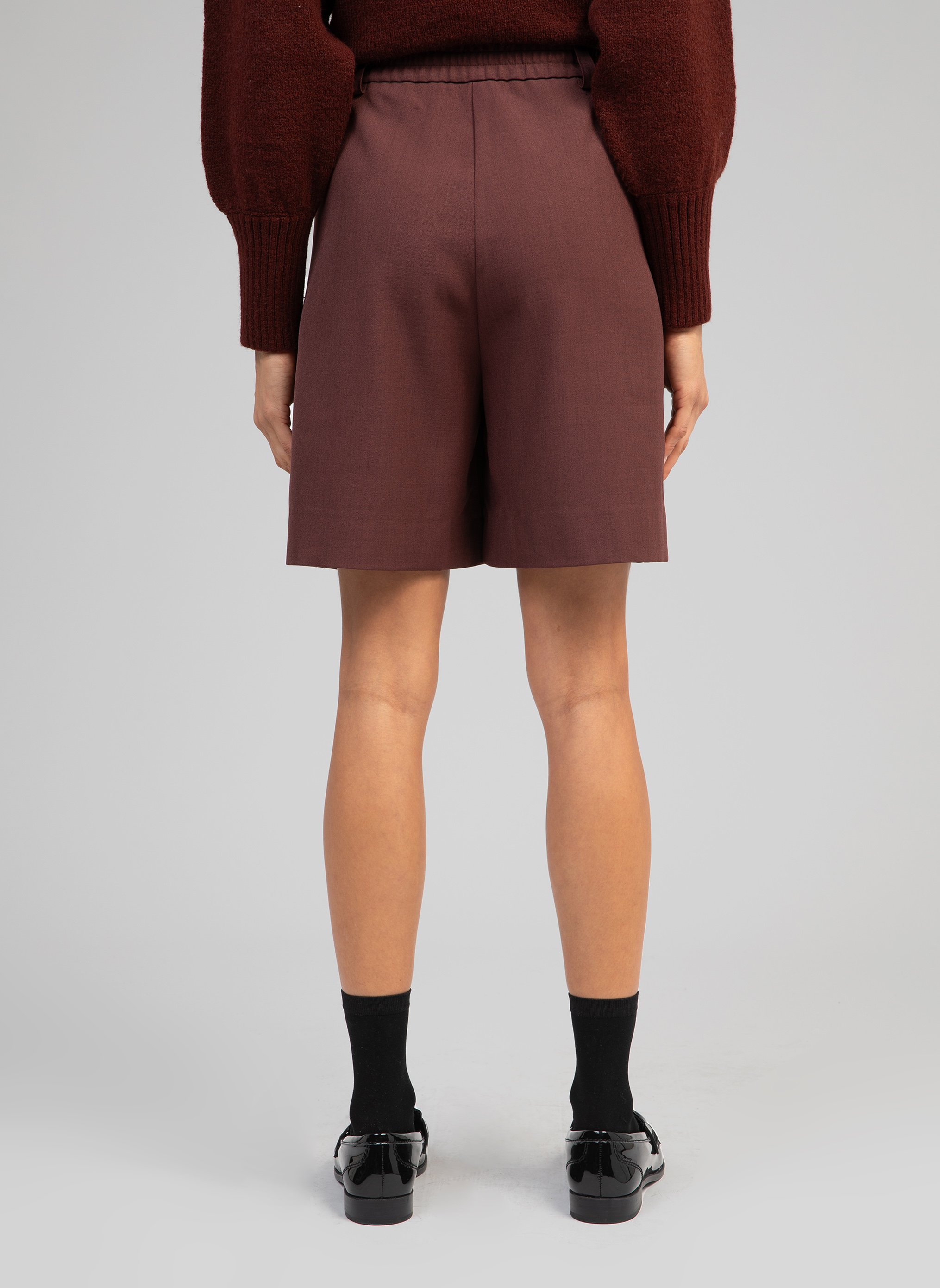 High-waisted Bermuda shorts AN'GE Brown