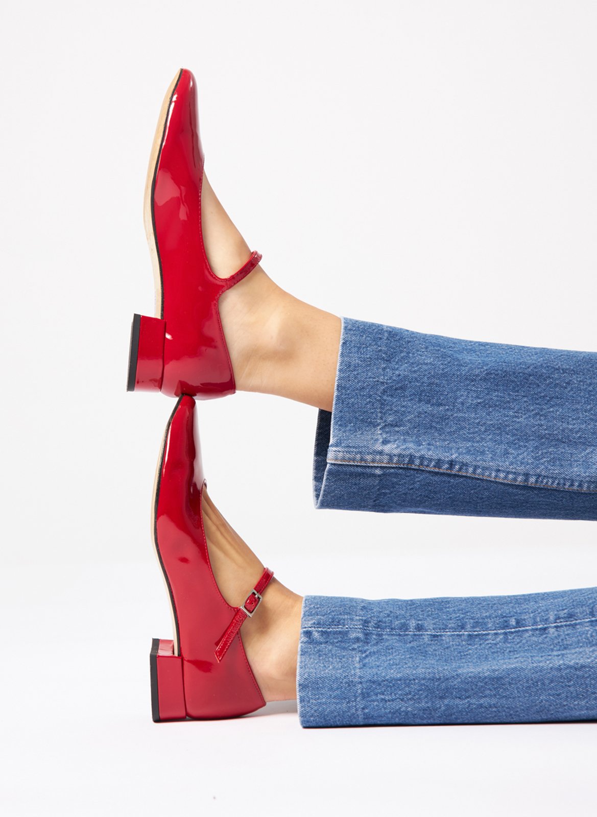 Lackleder Ballerinas AUGUSTA Rot