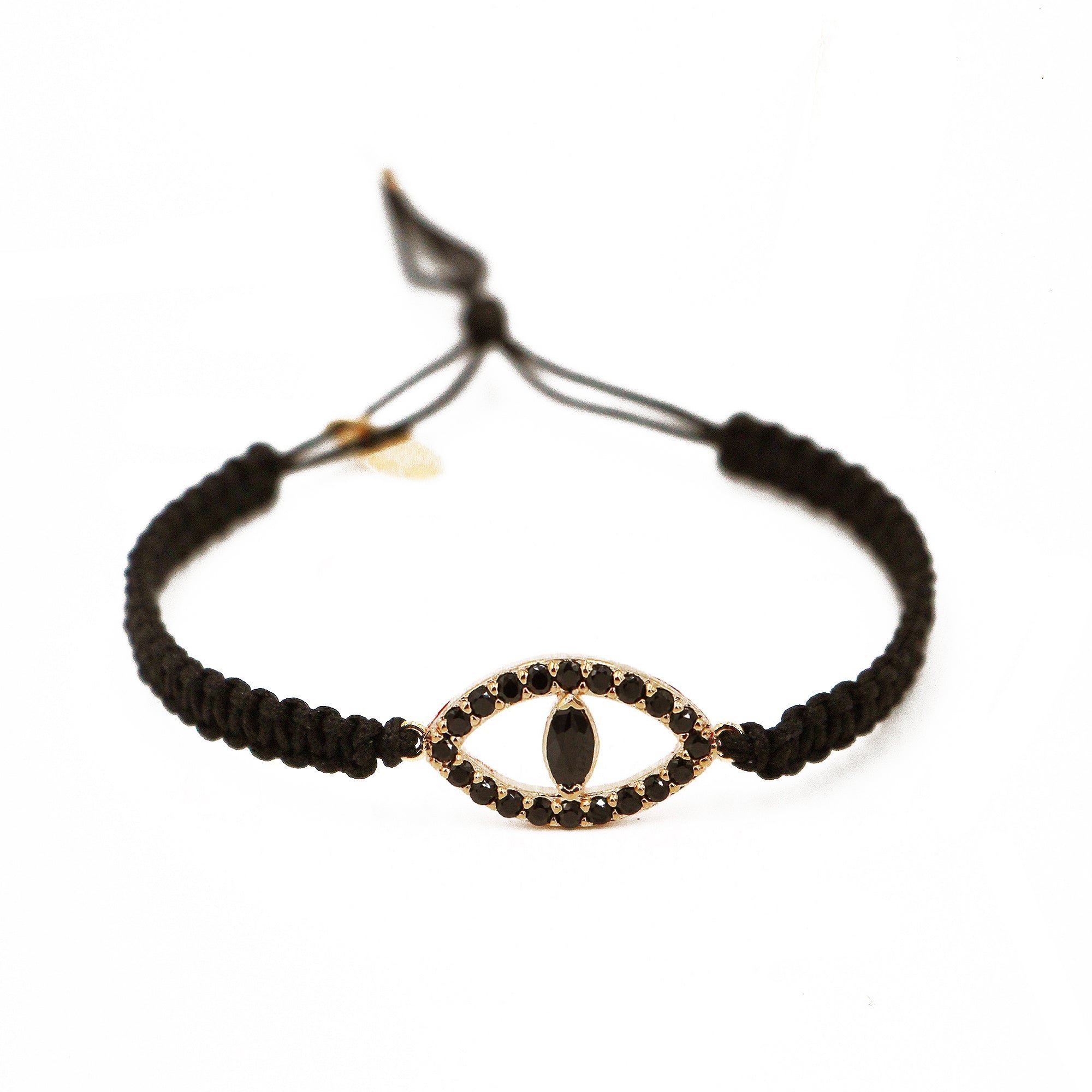 Gold-plated macramé Nazar bracelet NILAI Black