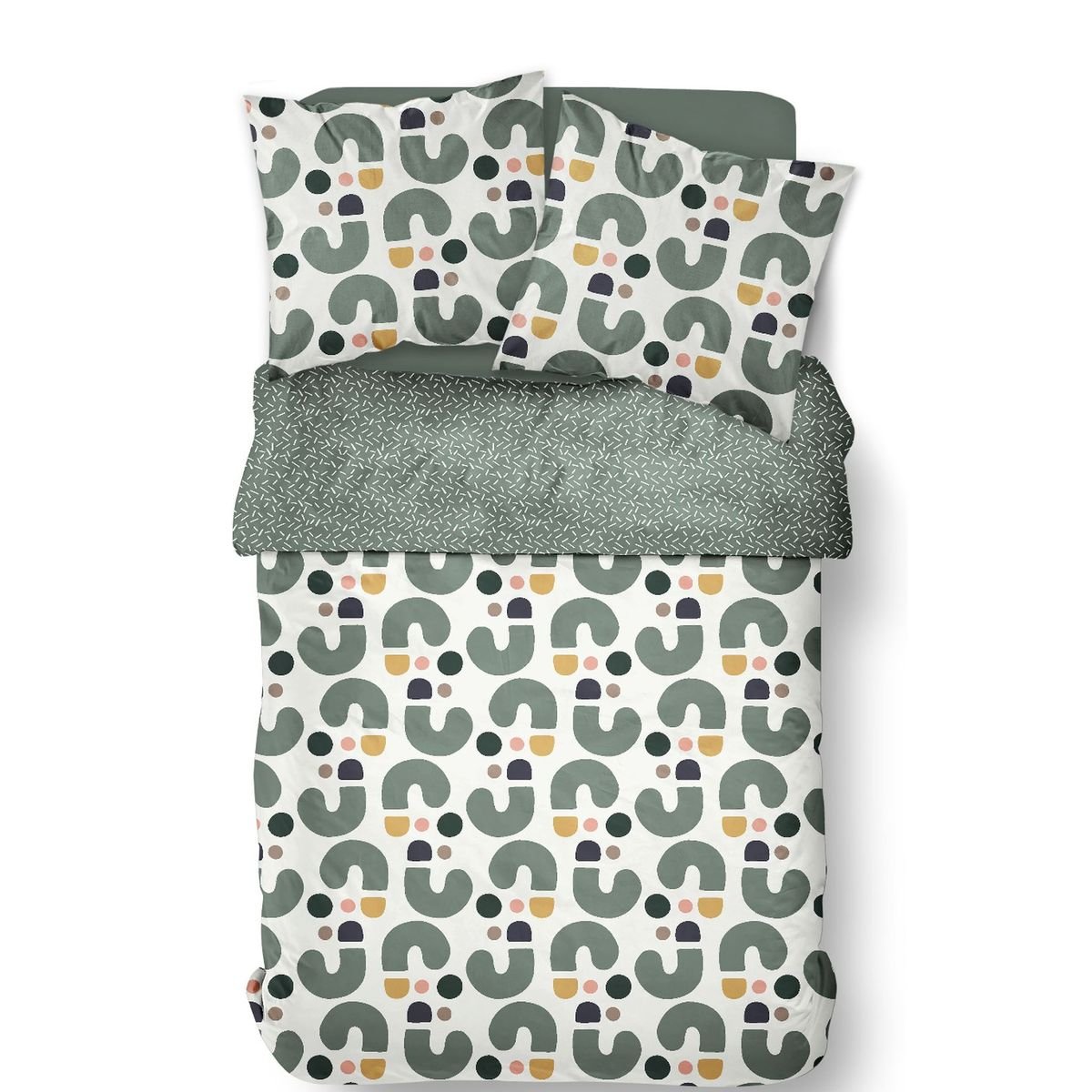 Printed cotton bed set TODAY LINGE DE MAISON Green