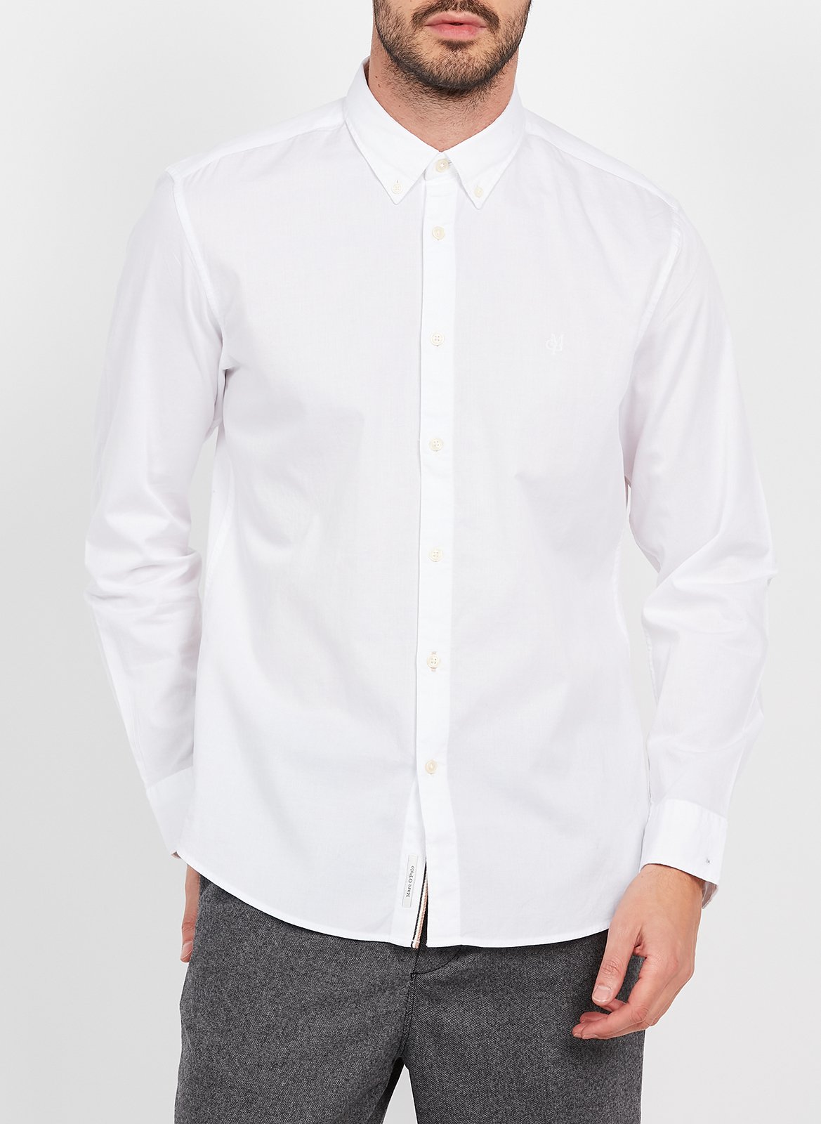 Chemise col américain regular-fit en coton MARC O'POLO Blanc