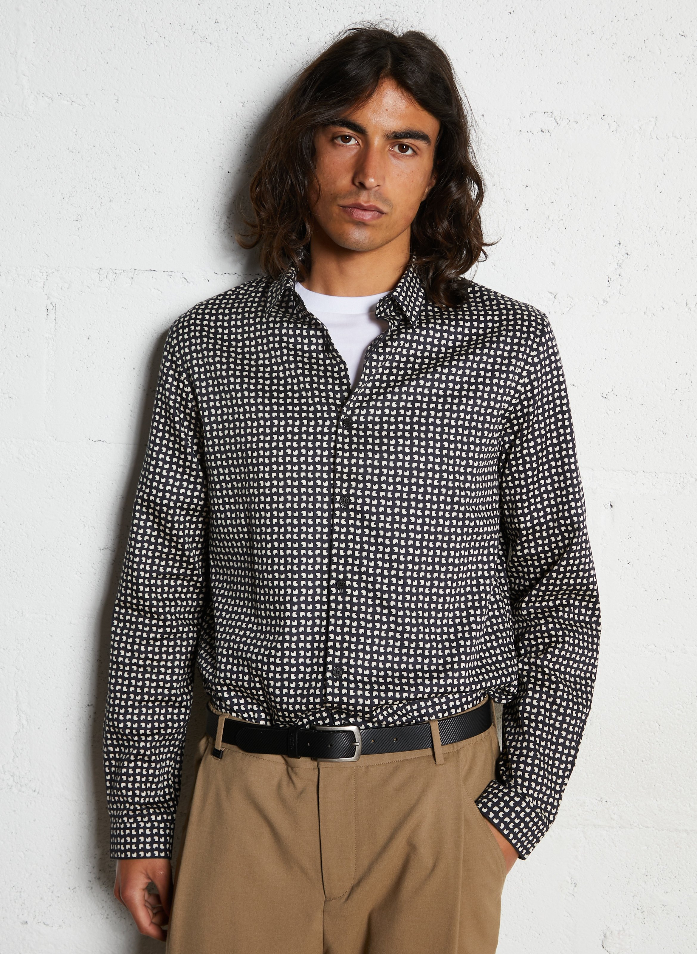 Gerade Knopfleiste Hemd mit Muster IKKS Blau