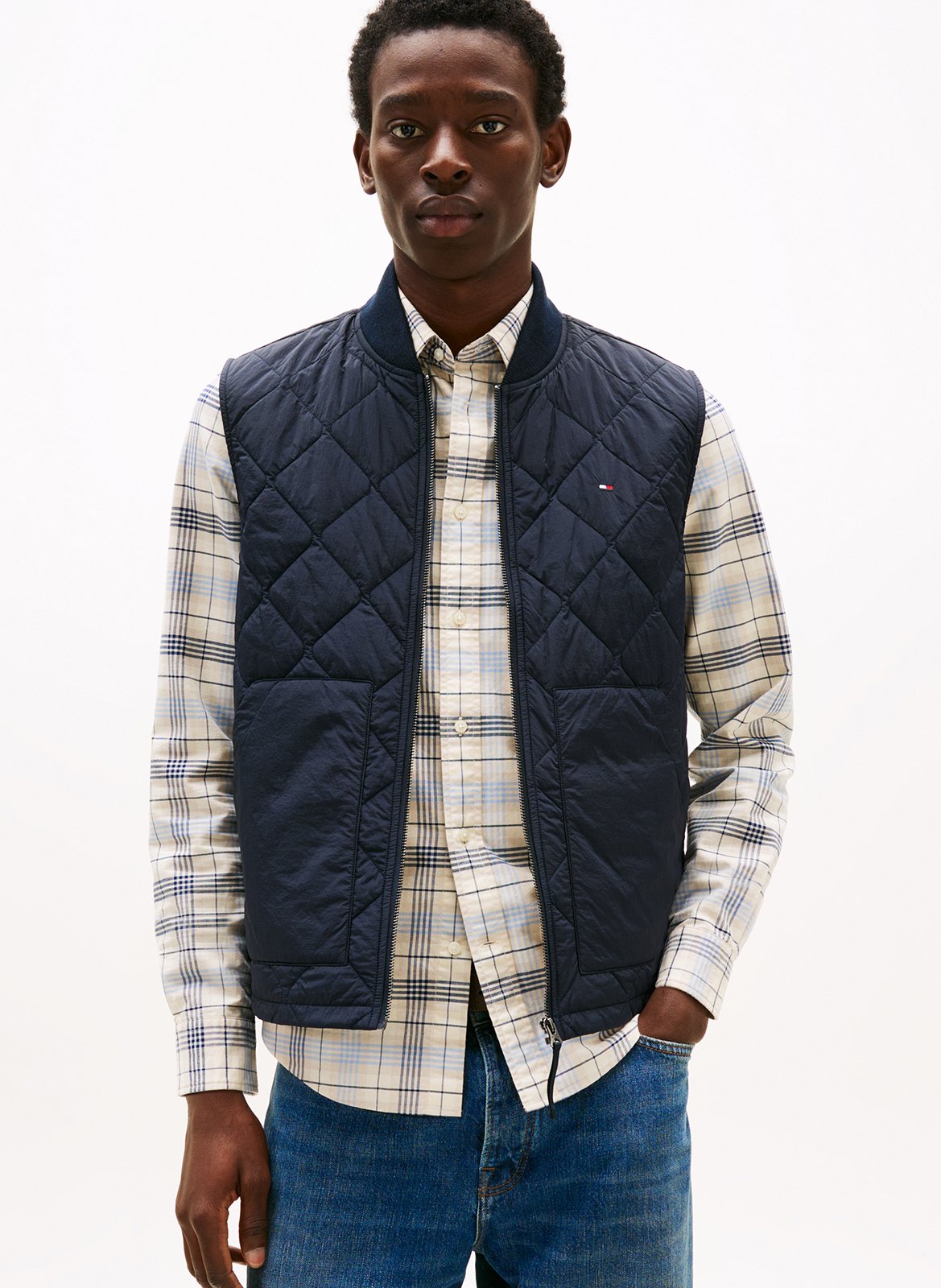 Quilted sleeveless jacket TOMMY HILFIGER Blue