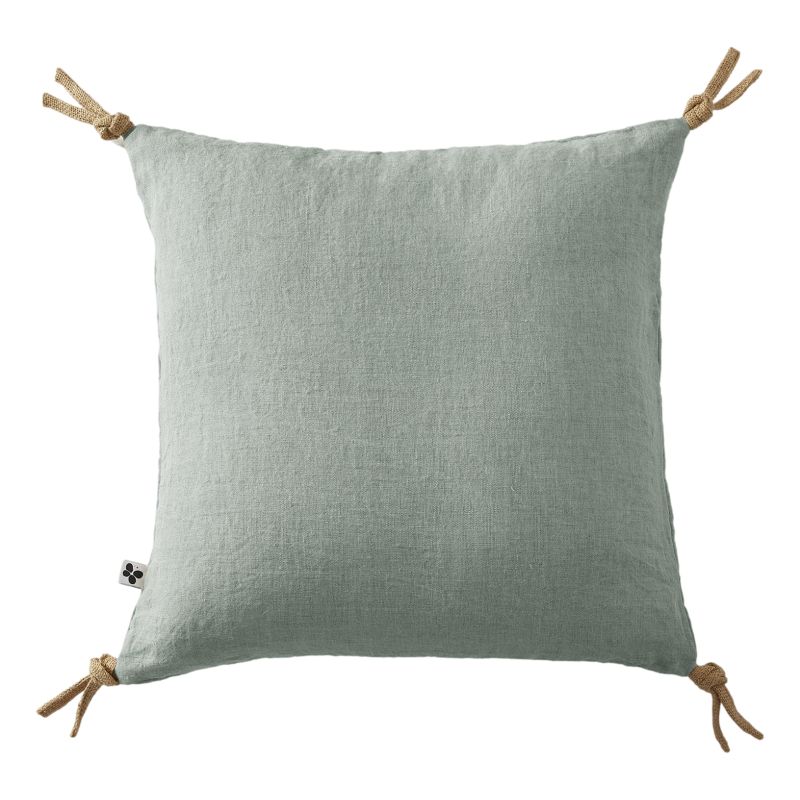 Coussin déco déhoussable 100% coton L'EFFET PAPILLON Vert