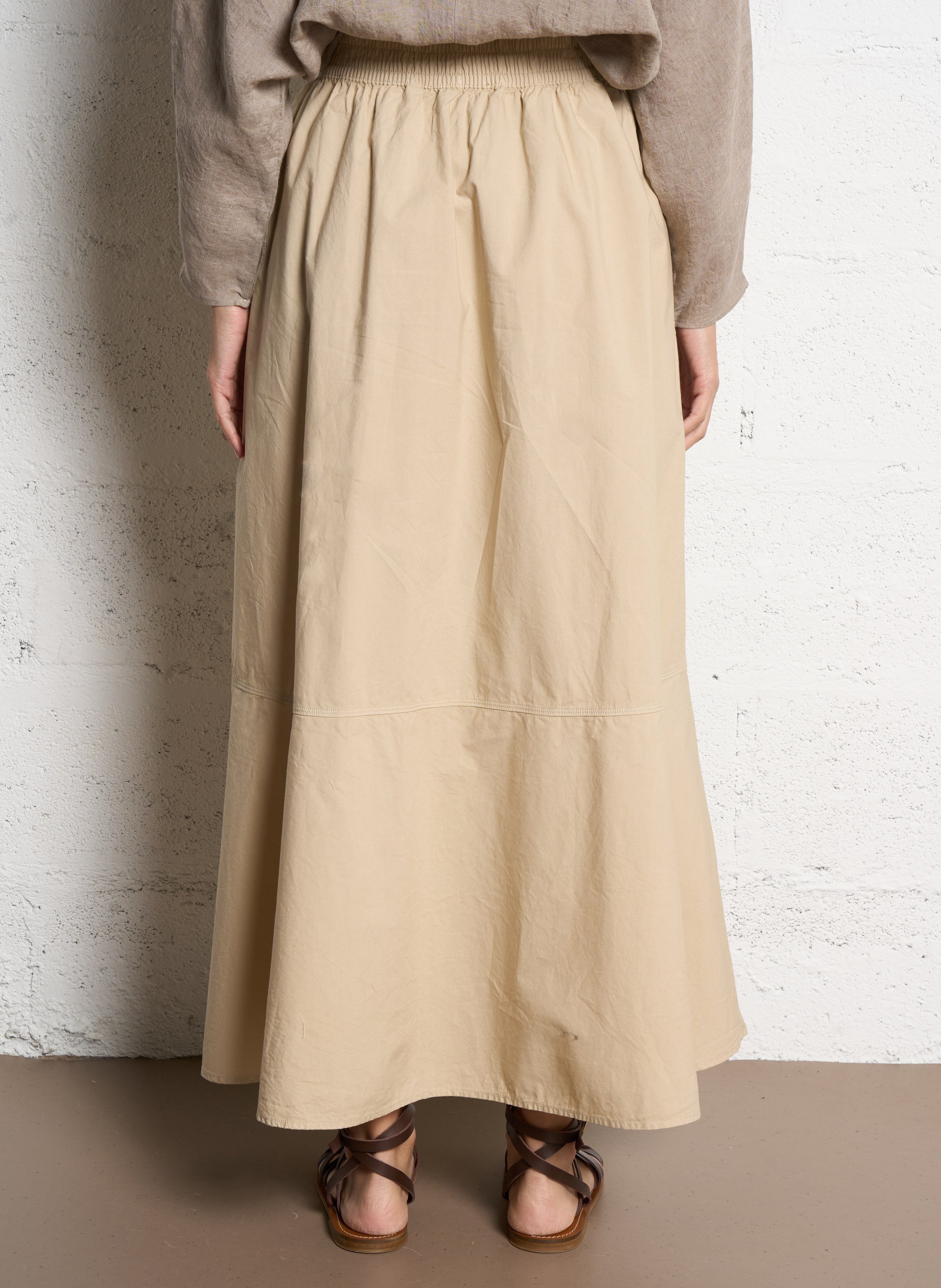 Jupe évasée en coton bio RUE DE TOKYO Beige