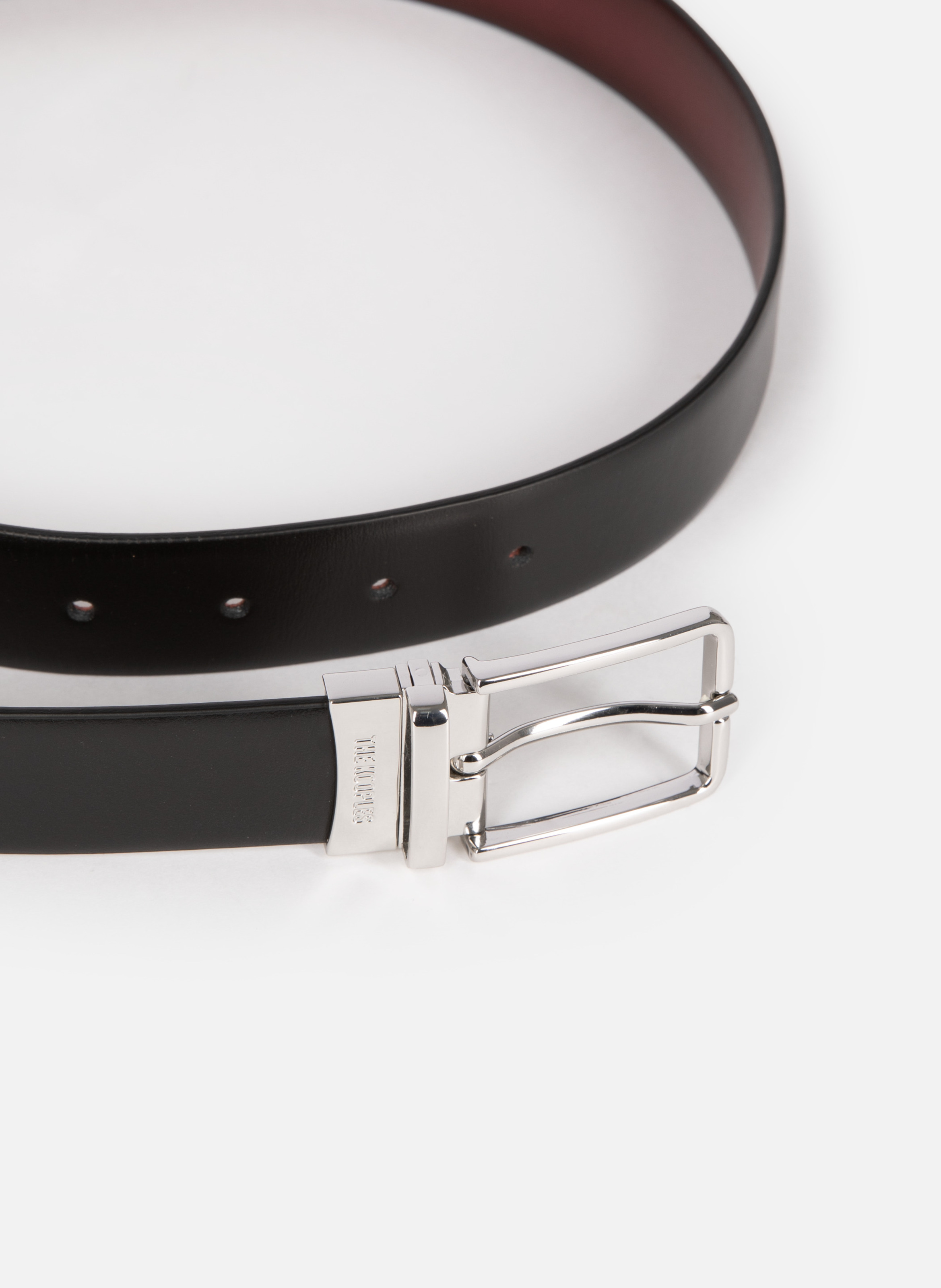 Bicolor reversible leather belt THE KOOPLES Black