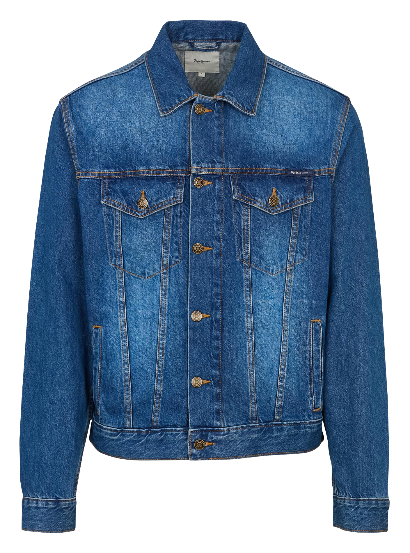 Veste droite en coton PEPE JEANS Bleu