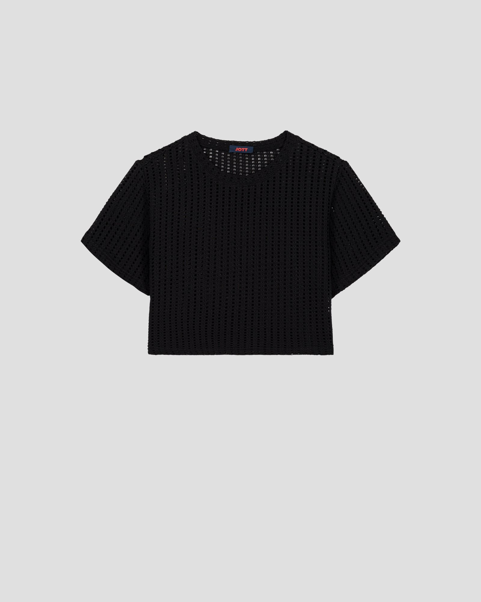 Round-neck cotton knit Giada T-shirt JOTT Black