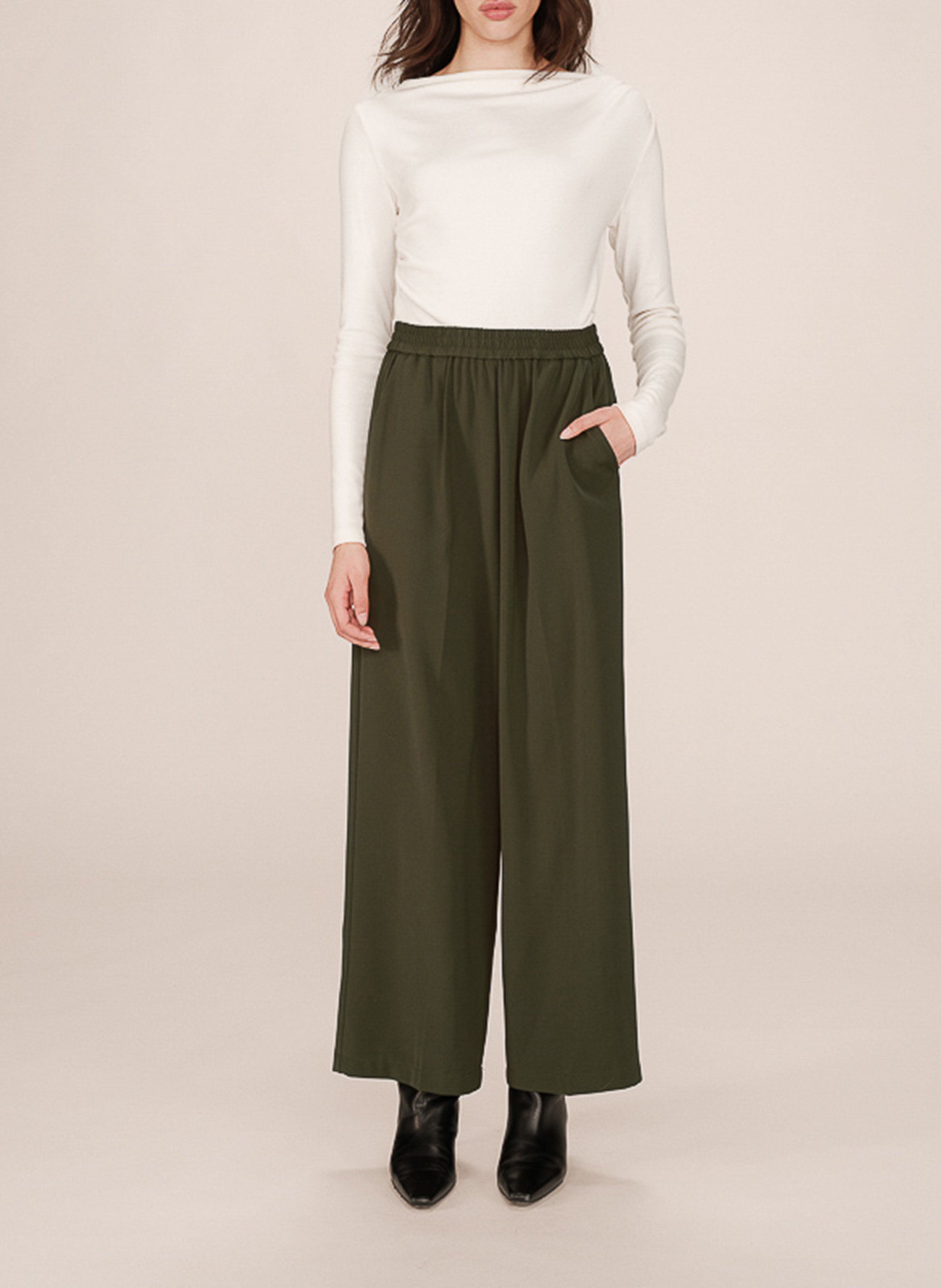 Slim-fit cotton cargo pants GRACE ET MILA Green