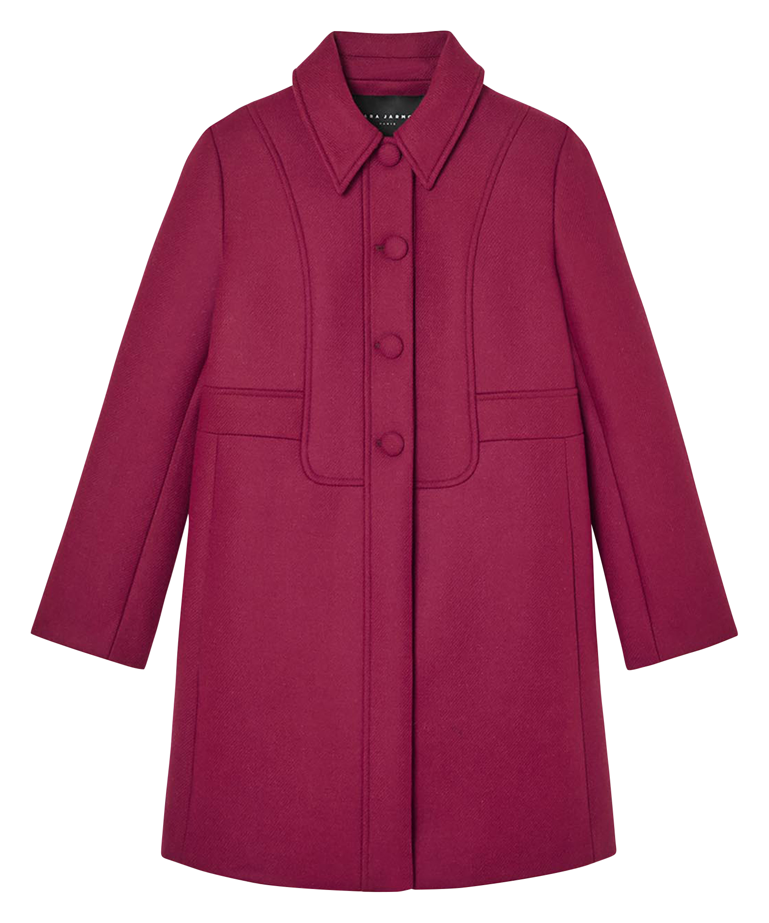 Straight wool-blend coat with classic collar TARA JARMON Red