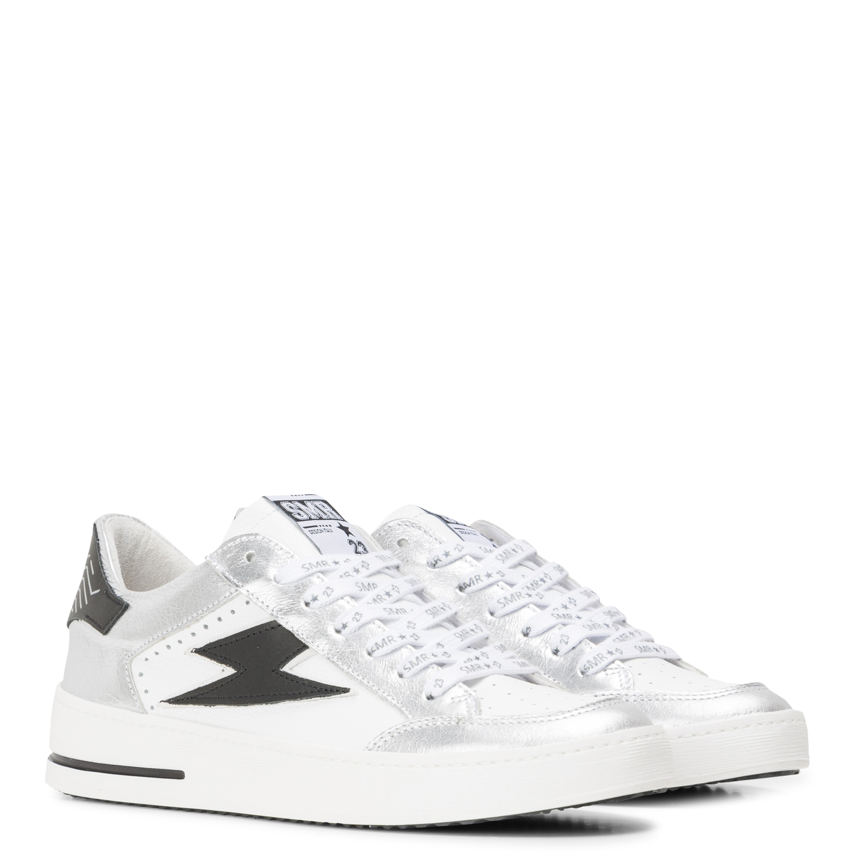 Baskets basses en cuir SEMERDJIAN - SMR Argent