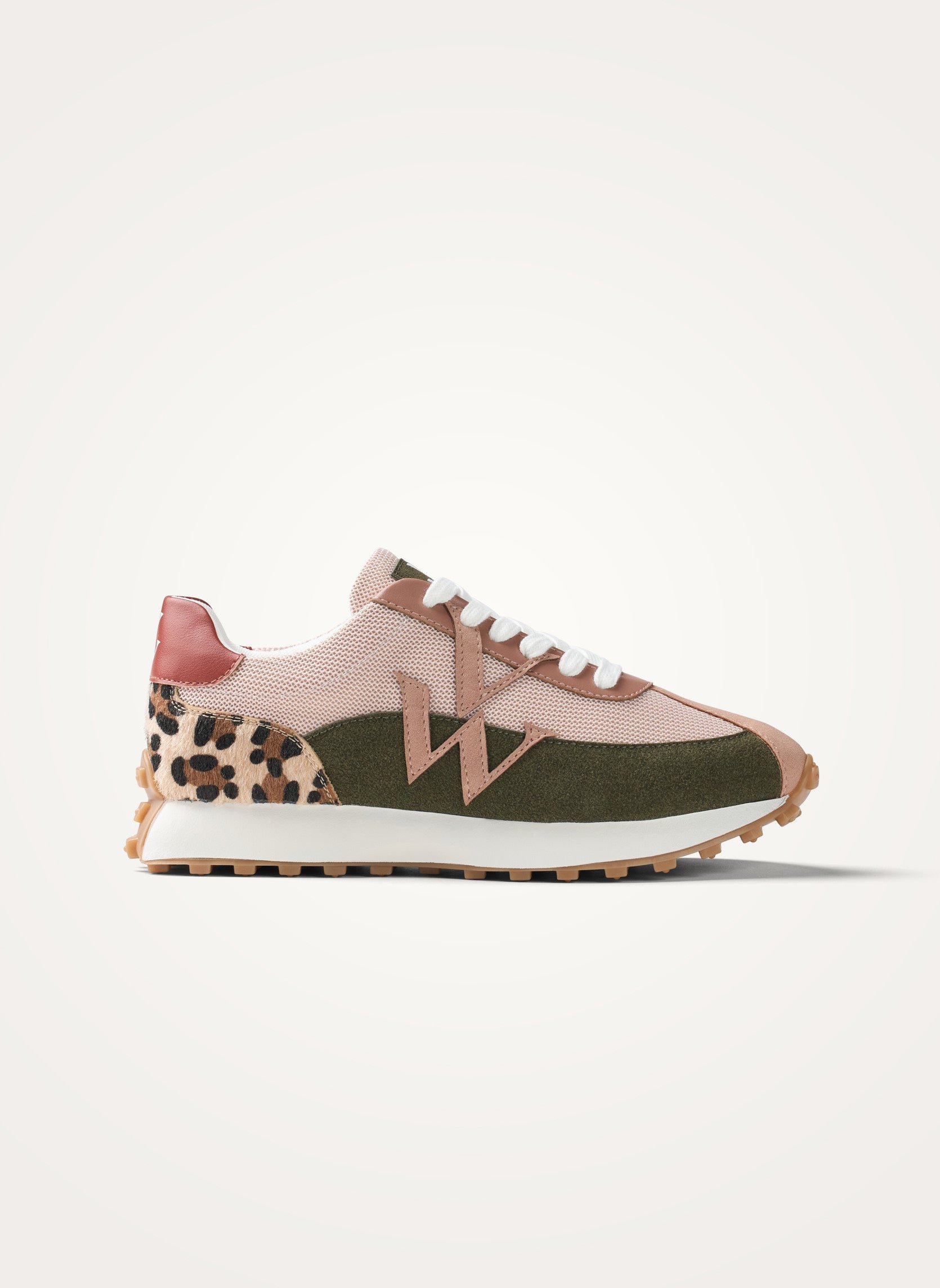 Contrasting leather-effect low-top sneakers VANESSA WU