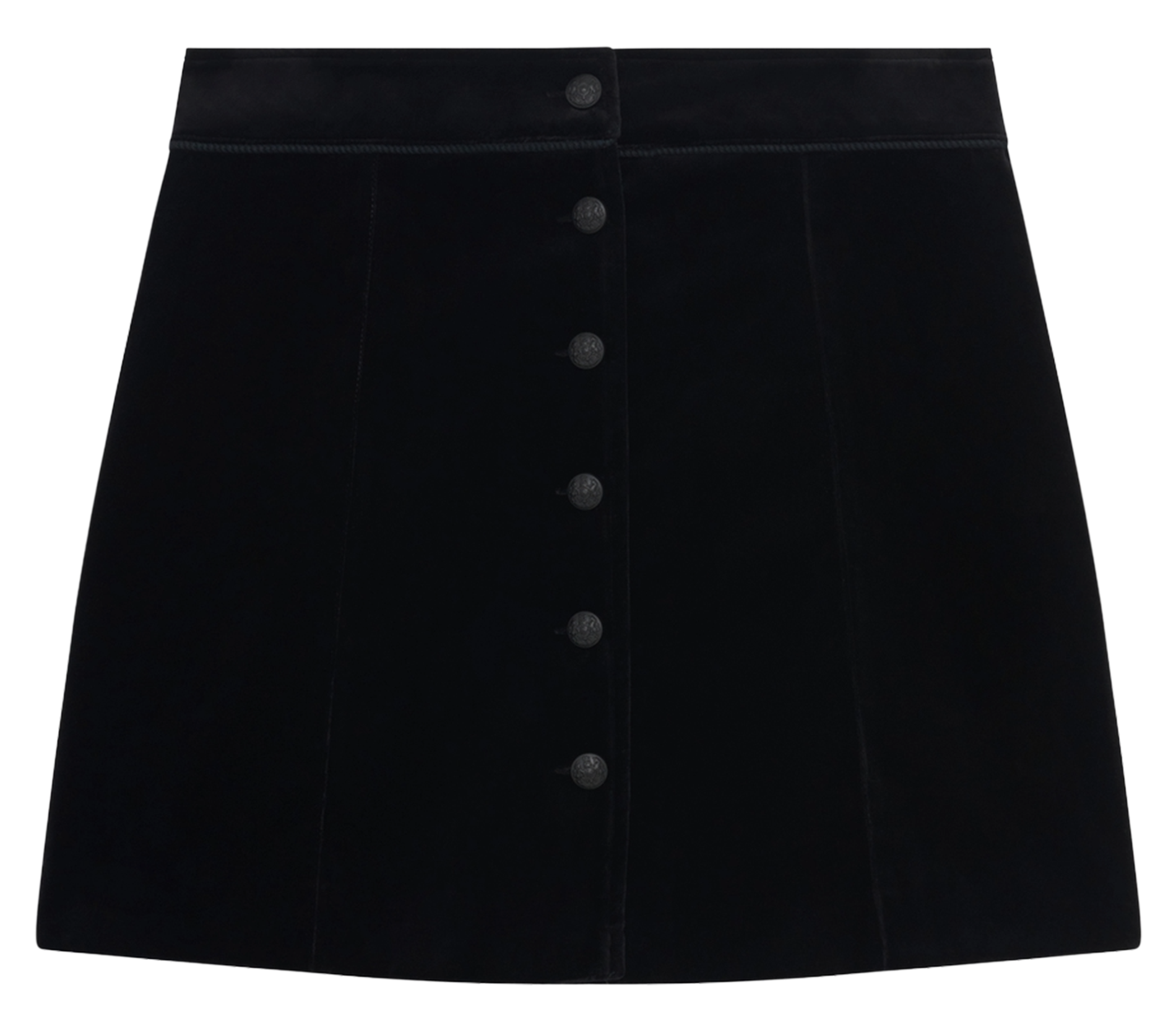 Jupe courte en velours côtelée PABLO Noir