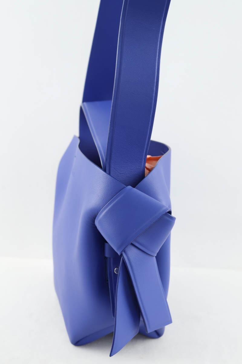 Leather messenger bag ACNE STUDIOS - Seconde Main Blue