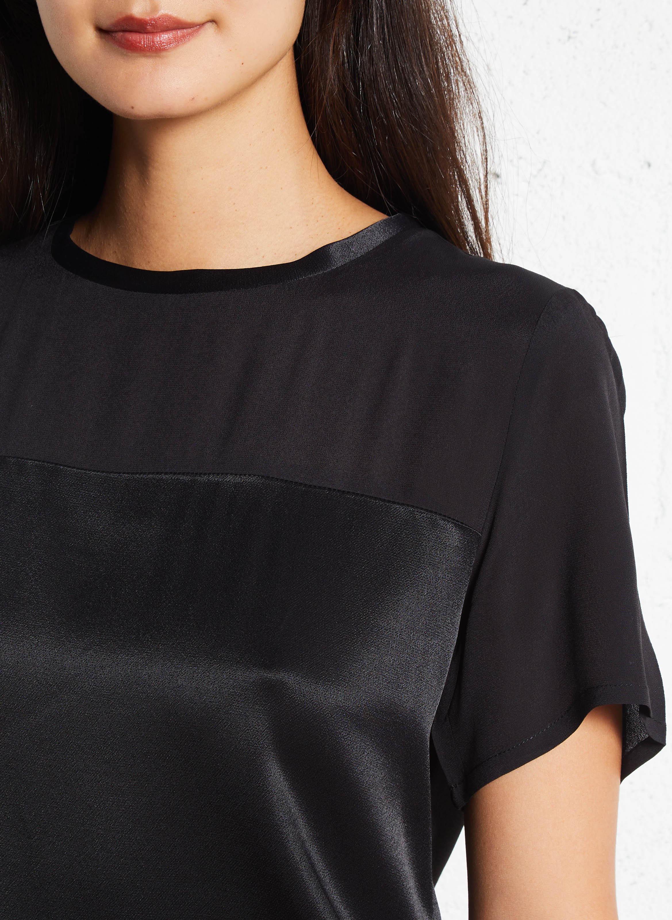 T-shirt met korte mouwen, effen en soepelvallend LIU JO Zwart