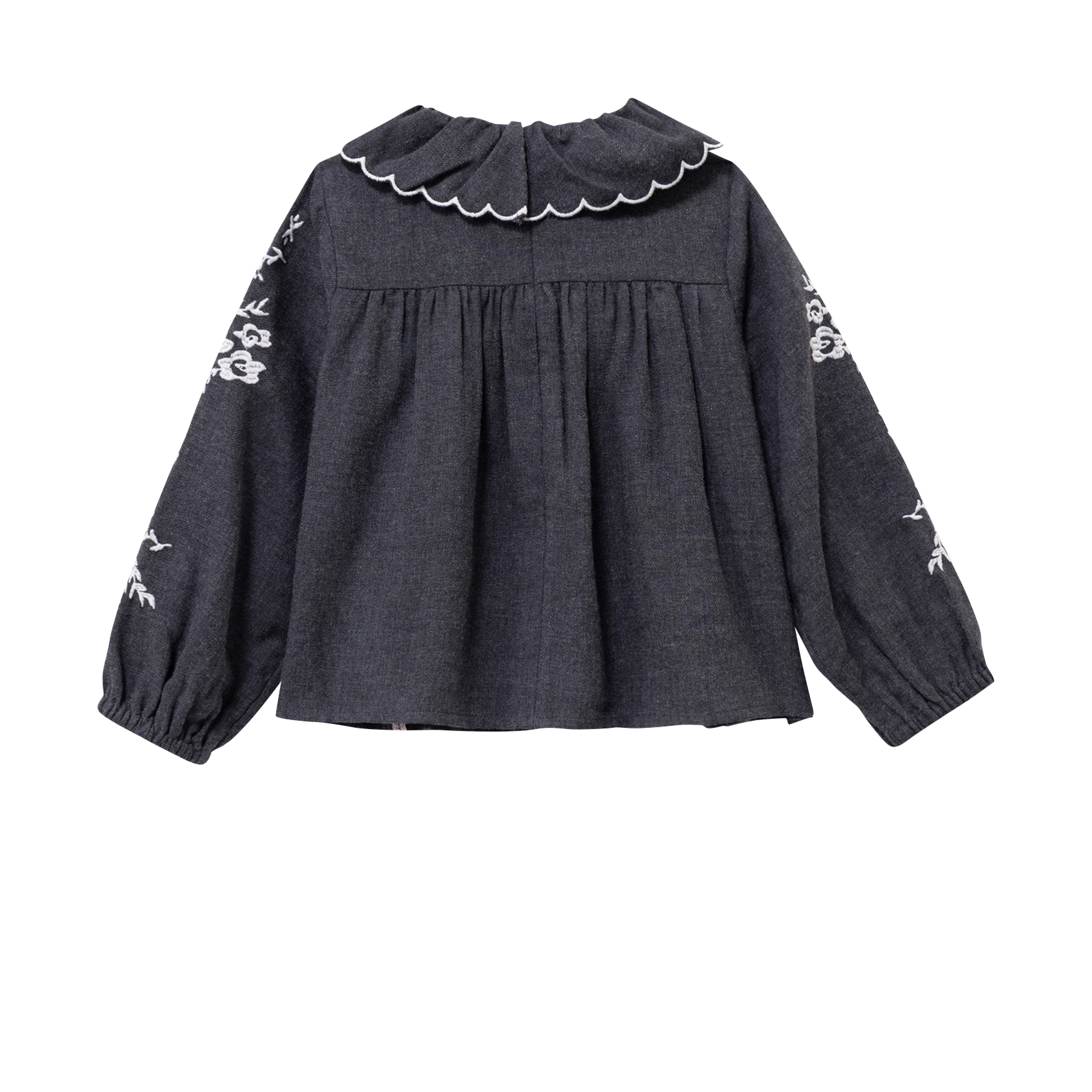 Oversize-Baumwollbluse mit Rundhalskragen IKKS JUNIOR Grau