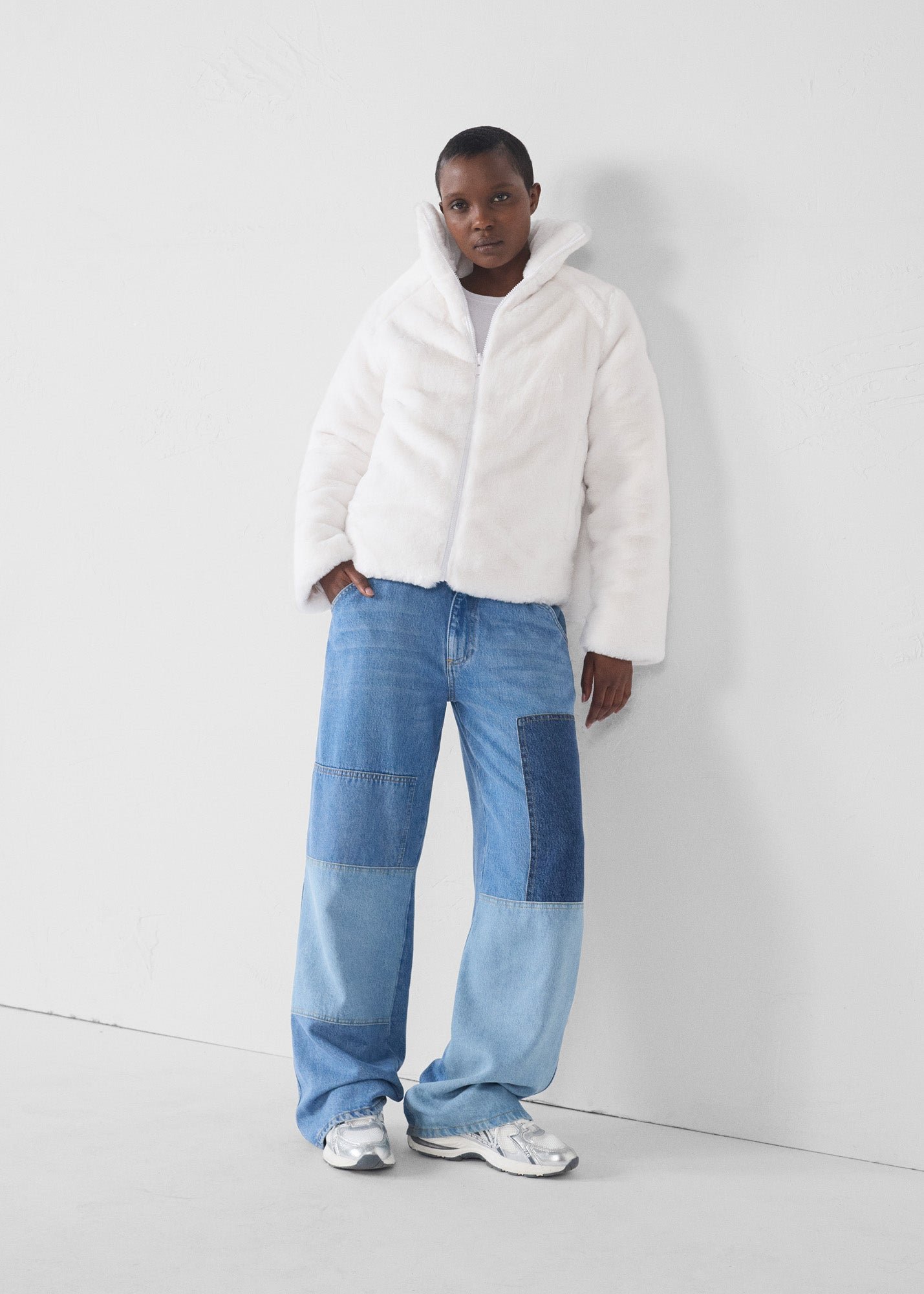 Olga faux fur puffer jacket JOTT White