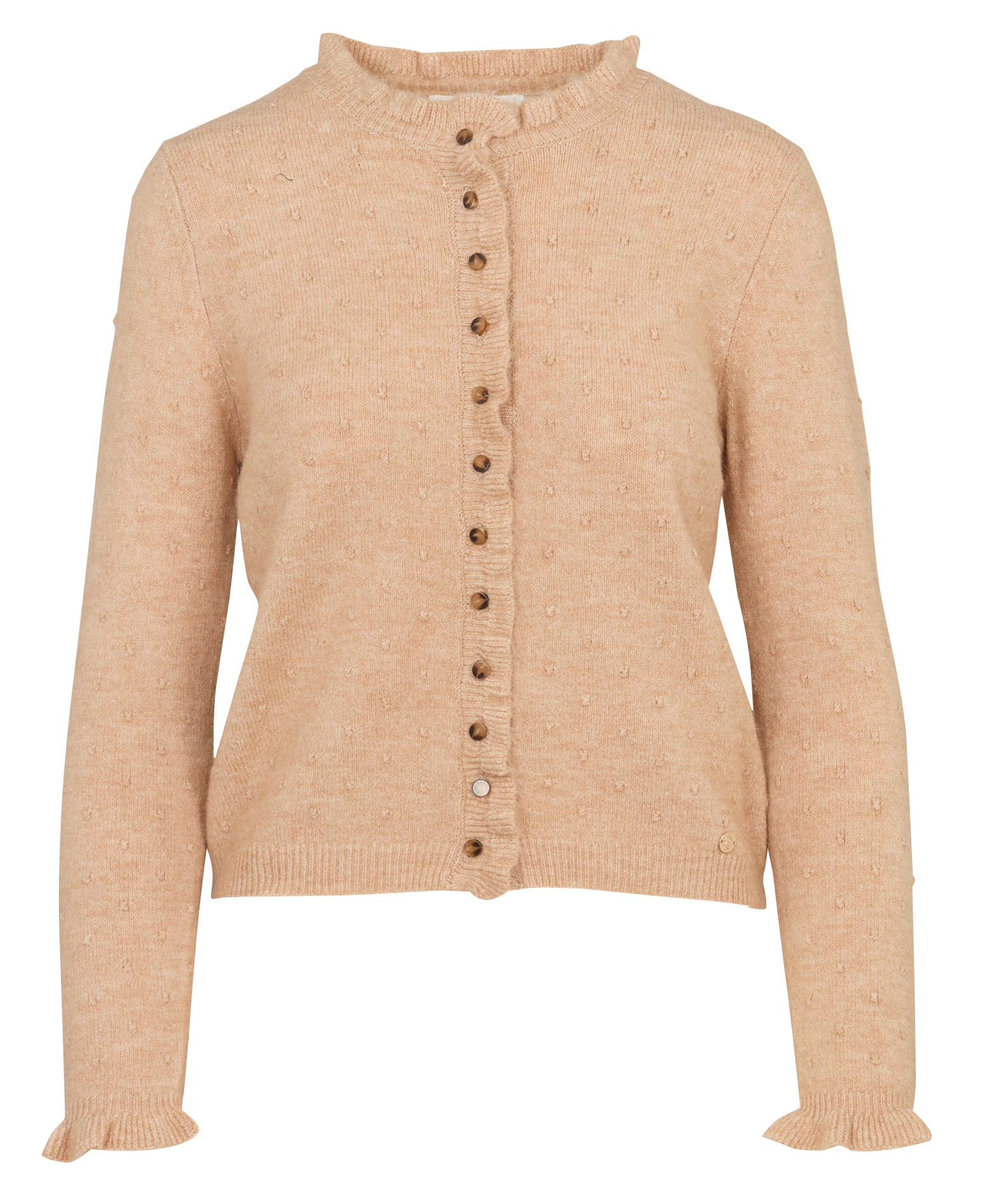 Gerade geschnittene Rundhals-Strickjacke LA PETITE ETOILE Beige