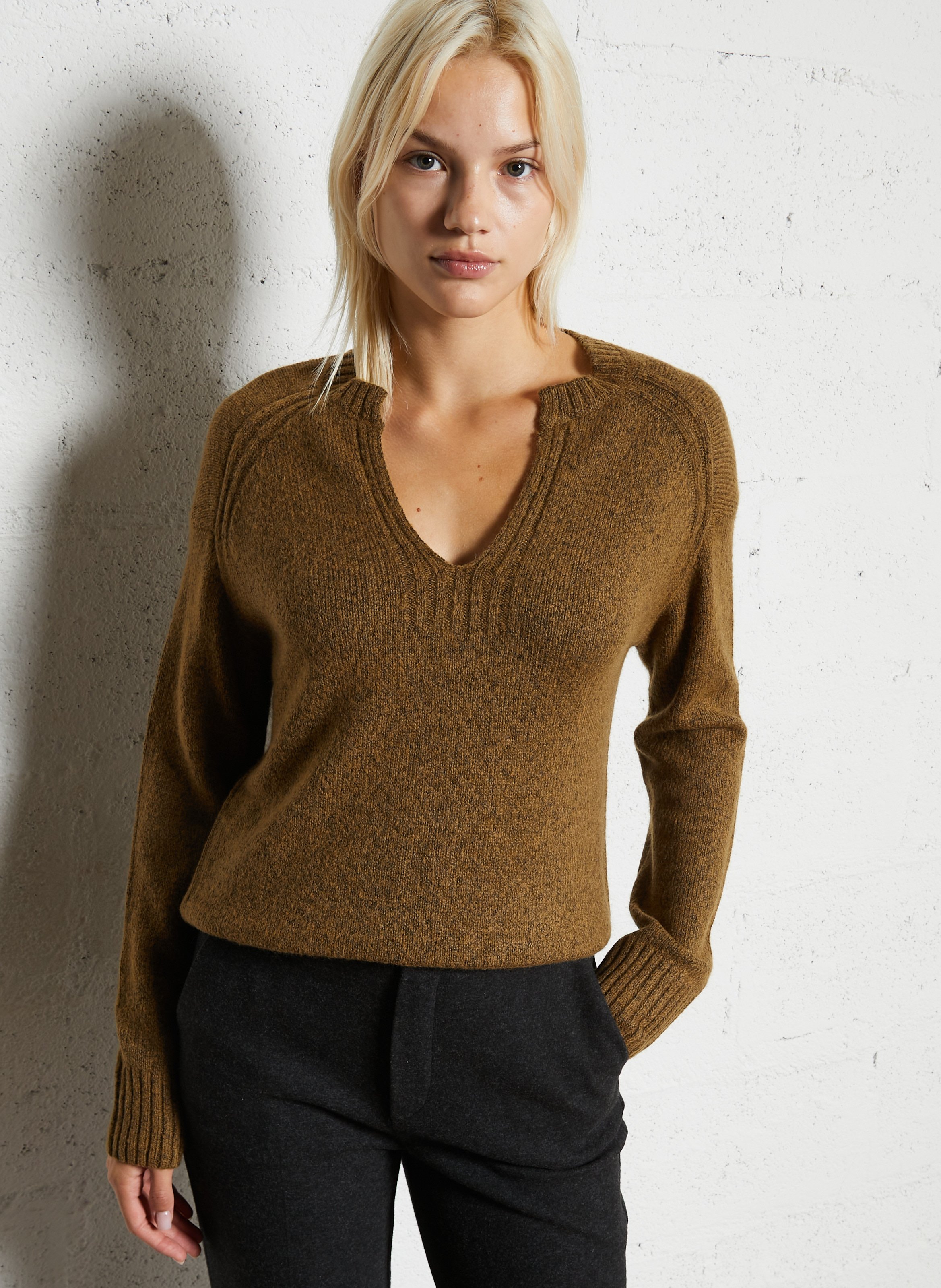 Pull col tunisien en coton mélangé SUD EXPRESS