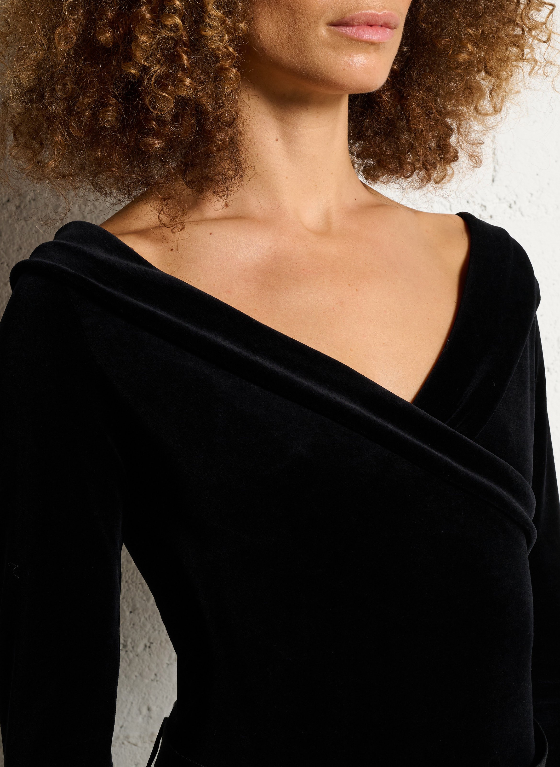 Body décolleté cache-coeur en coton mélangé FLAIR Noir