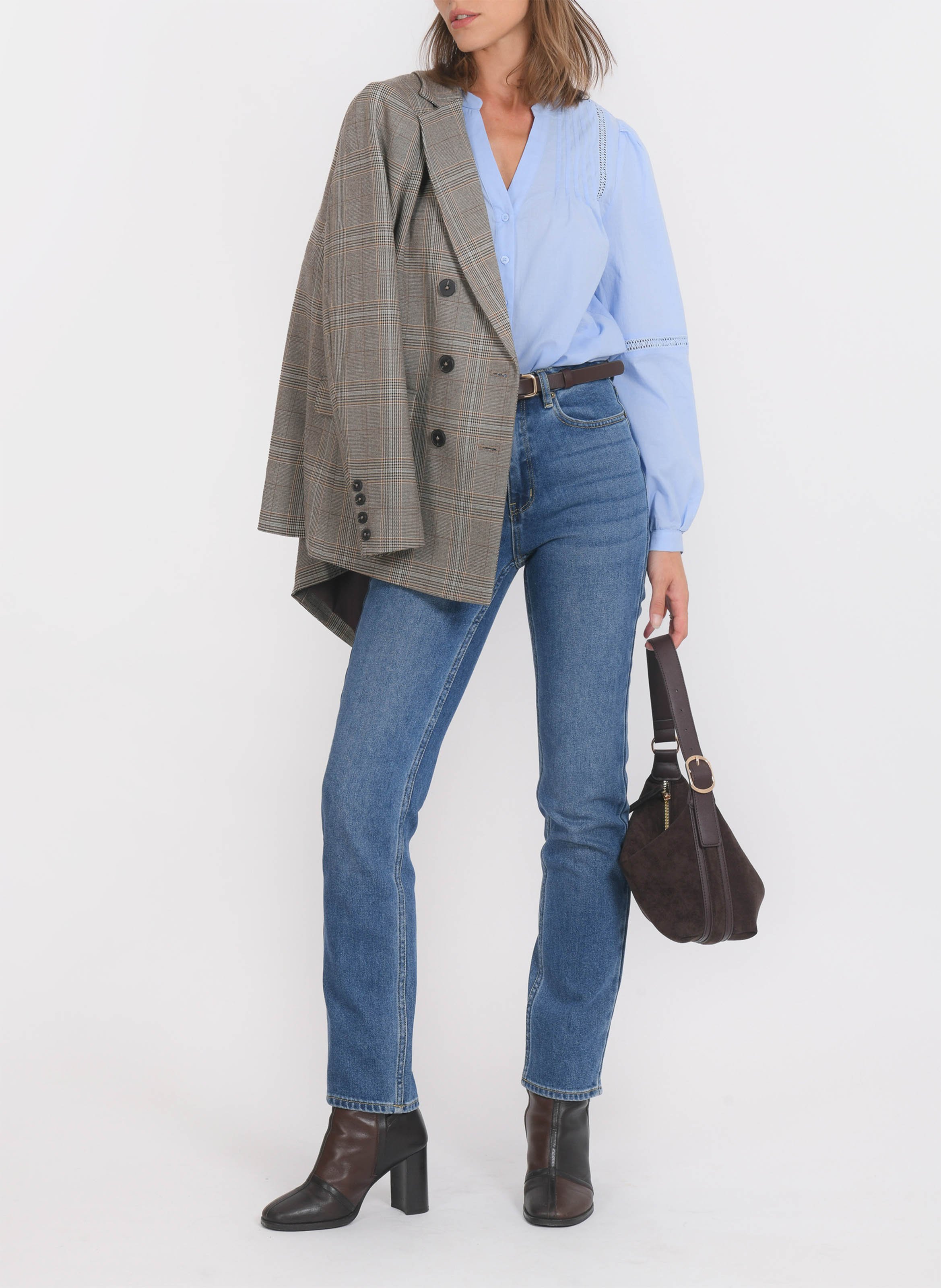 Jean droit en coton mélangé KOOKAI Bleu