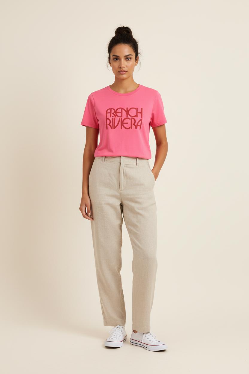 Tommy Badge T-shirt SEZANE - Seconde main Pink