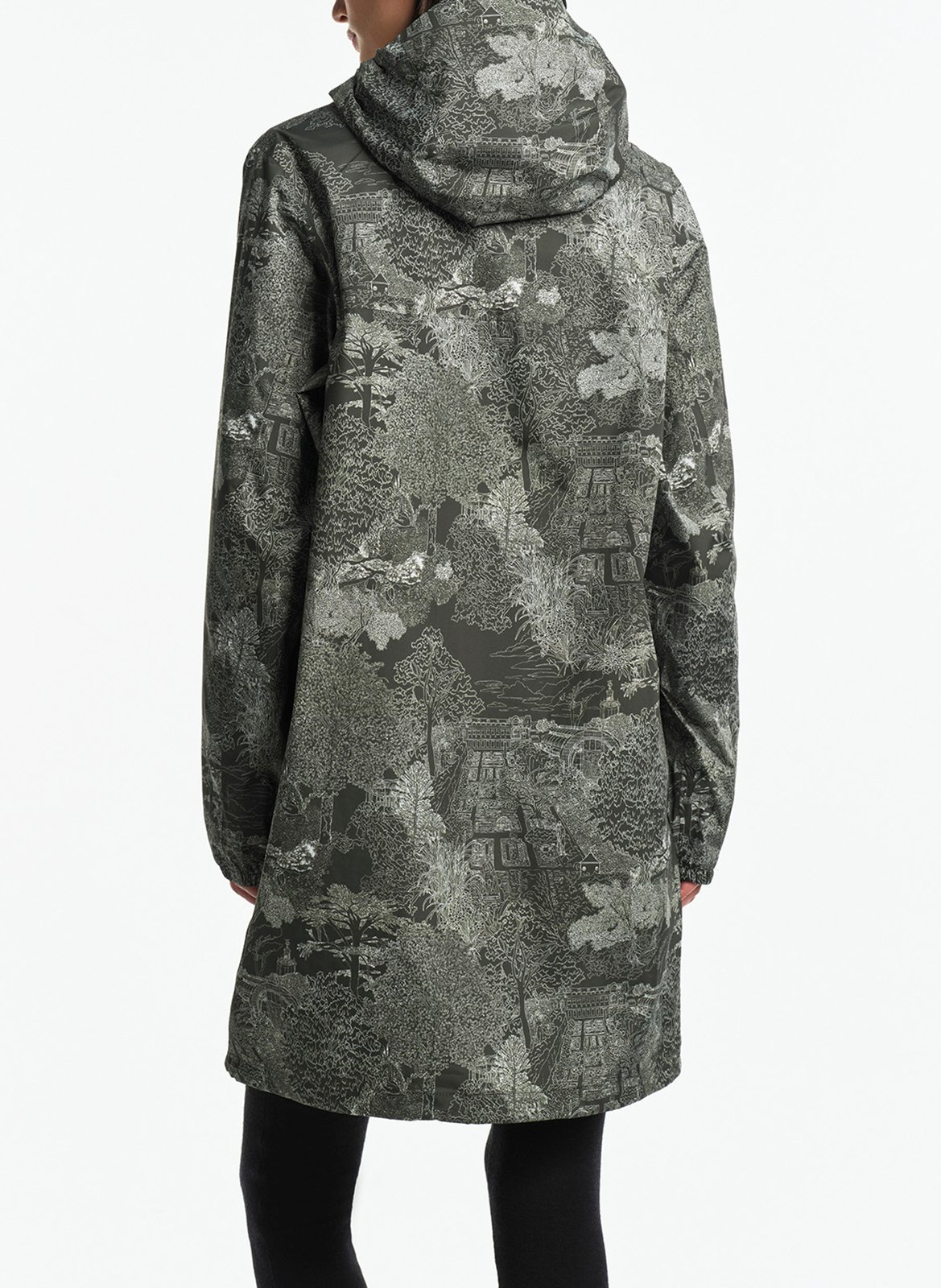 Round neck printed raincoat AIGLE Green