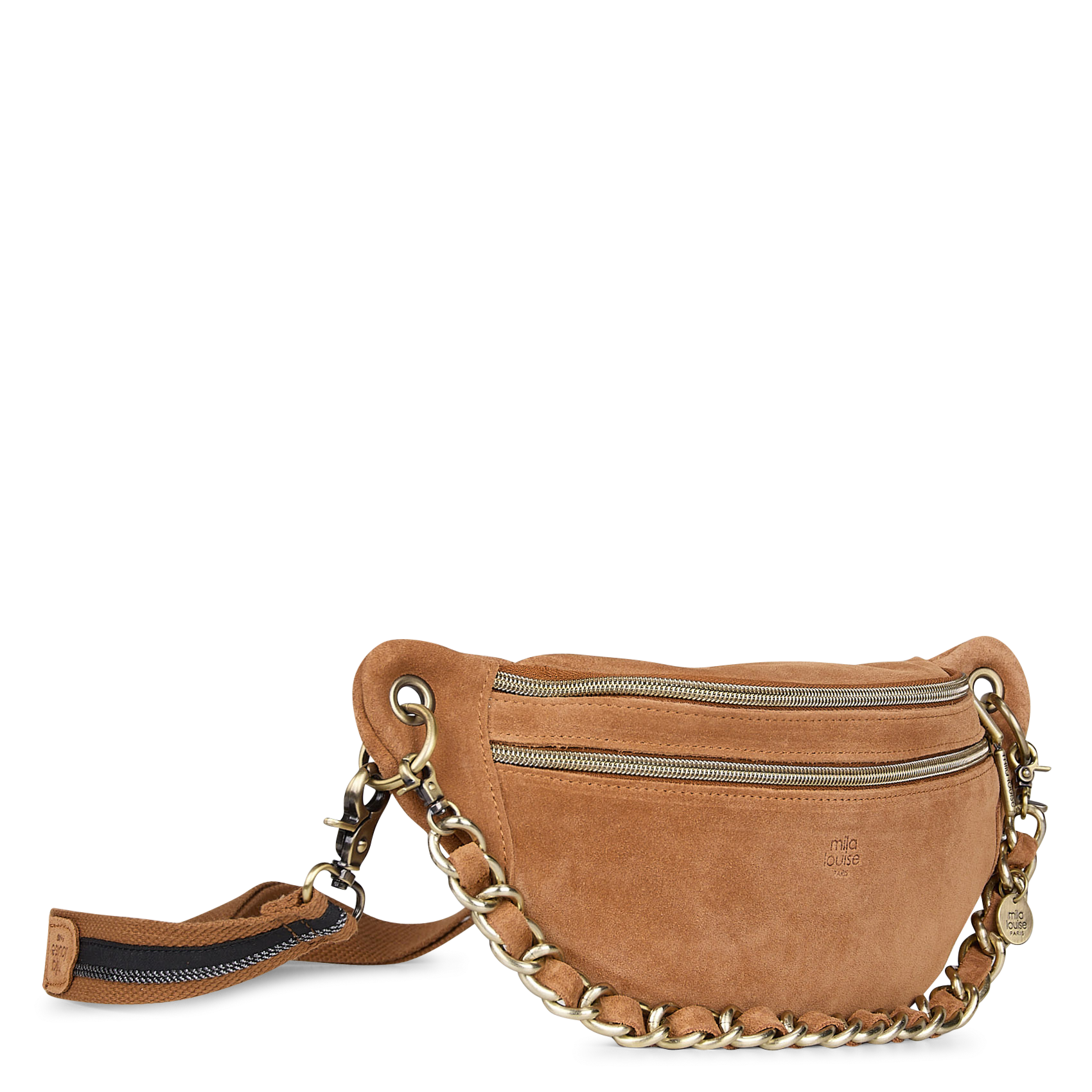 Hüfttasche aus Veloursleder MILA LOUISE Grun