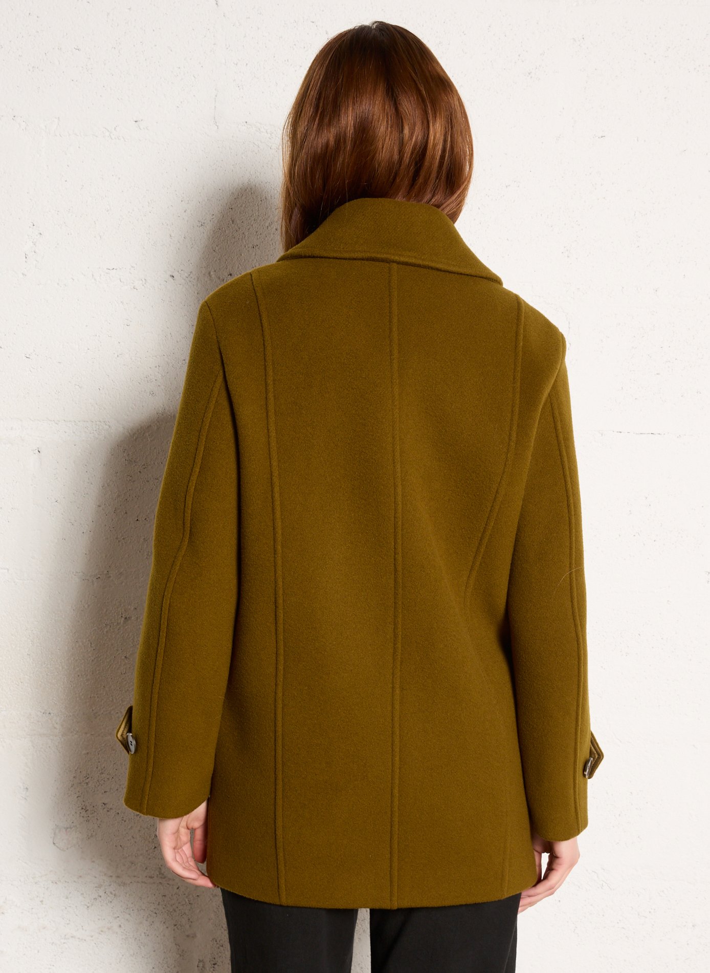 Manteau col tailleur en laine mélangée MAISON 123 Vert