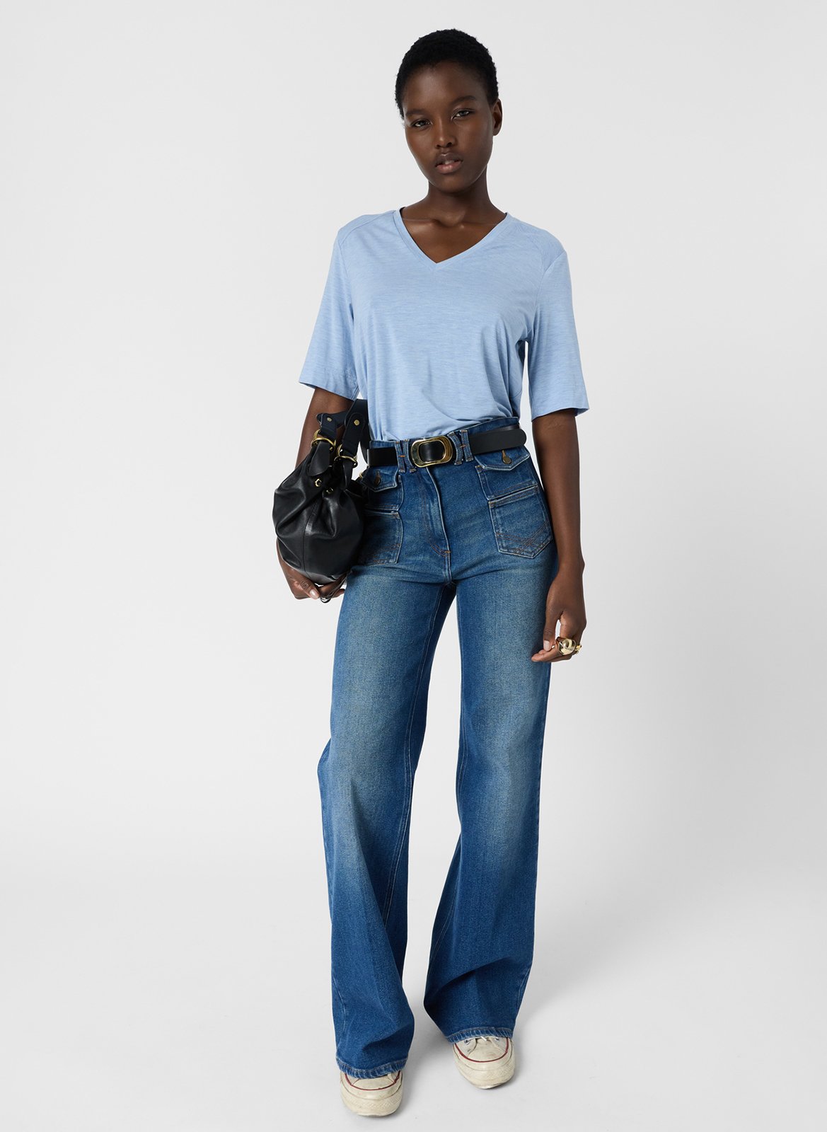 Weites T-Shirt mit V-Ausschnitt GERARD DAREL Blau