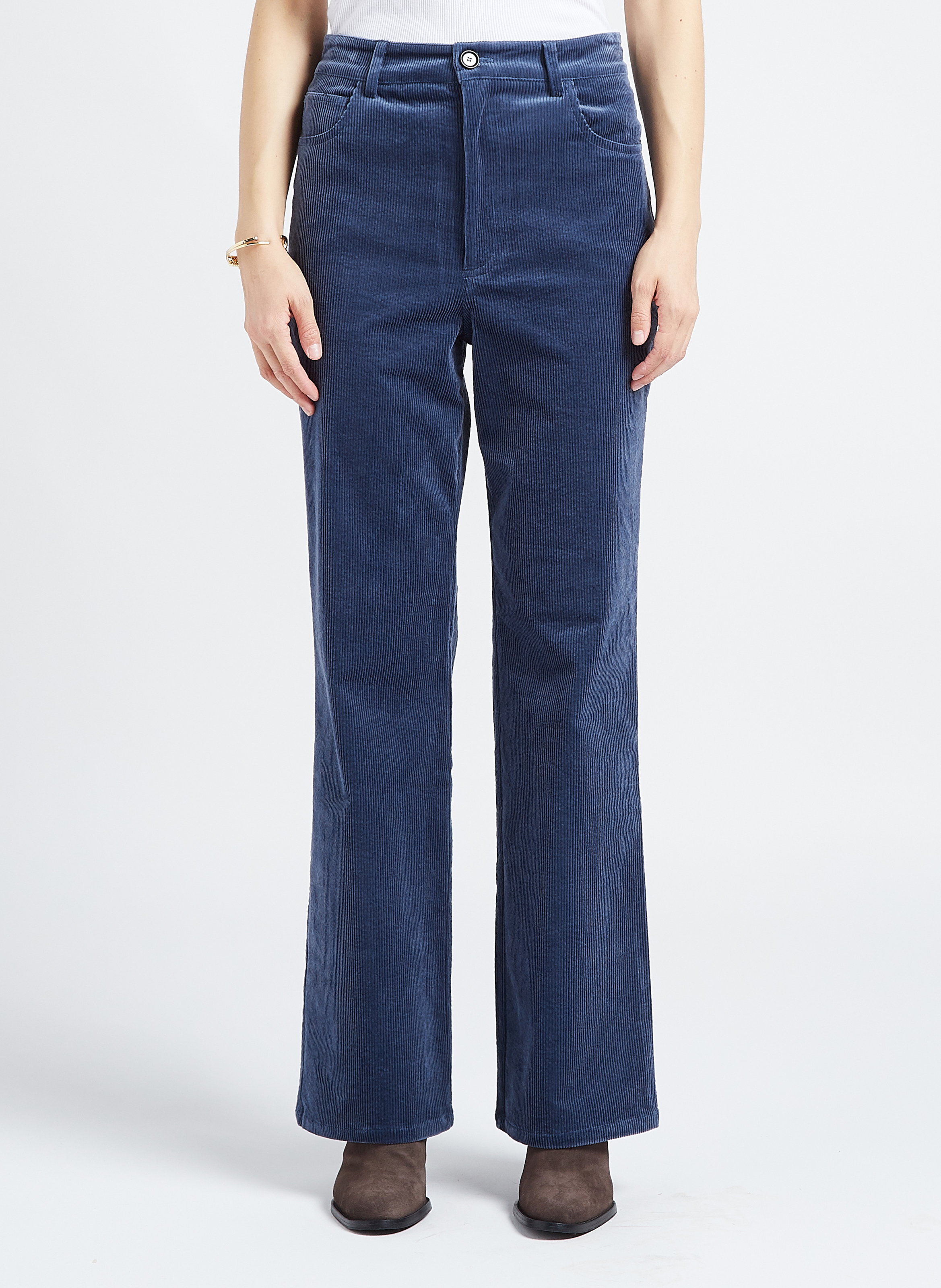 Gerade geschnittene Taillenhose aus Baumwoll-Mix ANTIK BATIK Blau