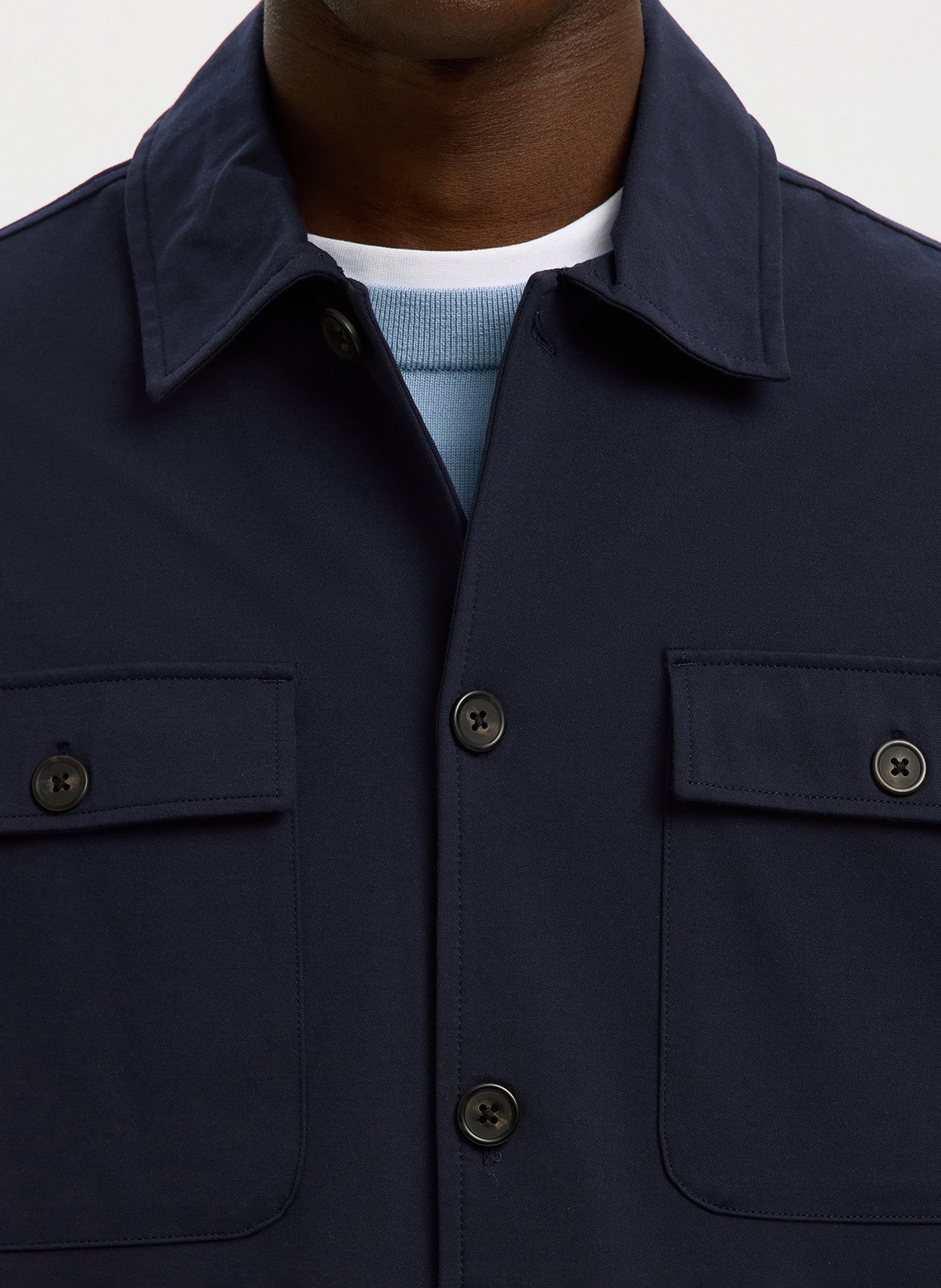 Bedrucktes Hemd mit klassischem Kragen SELECTED Blau