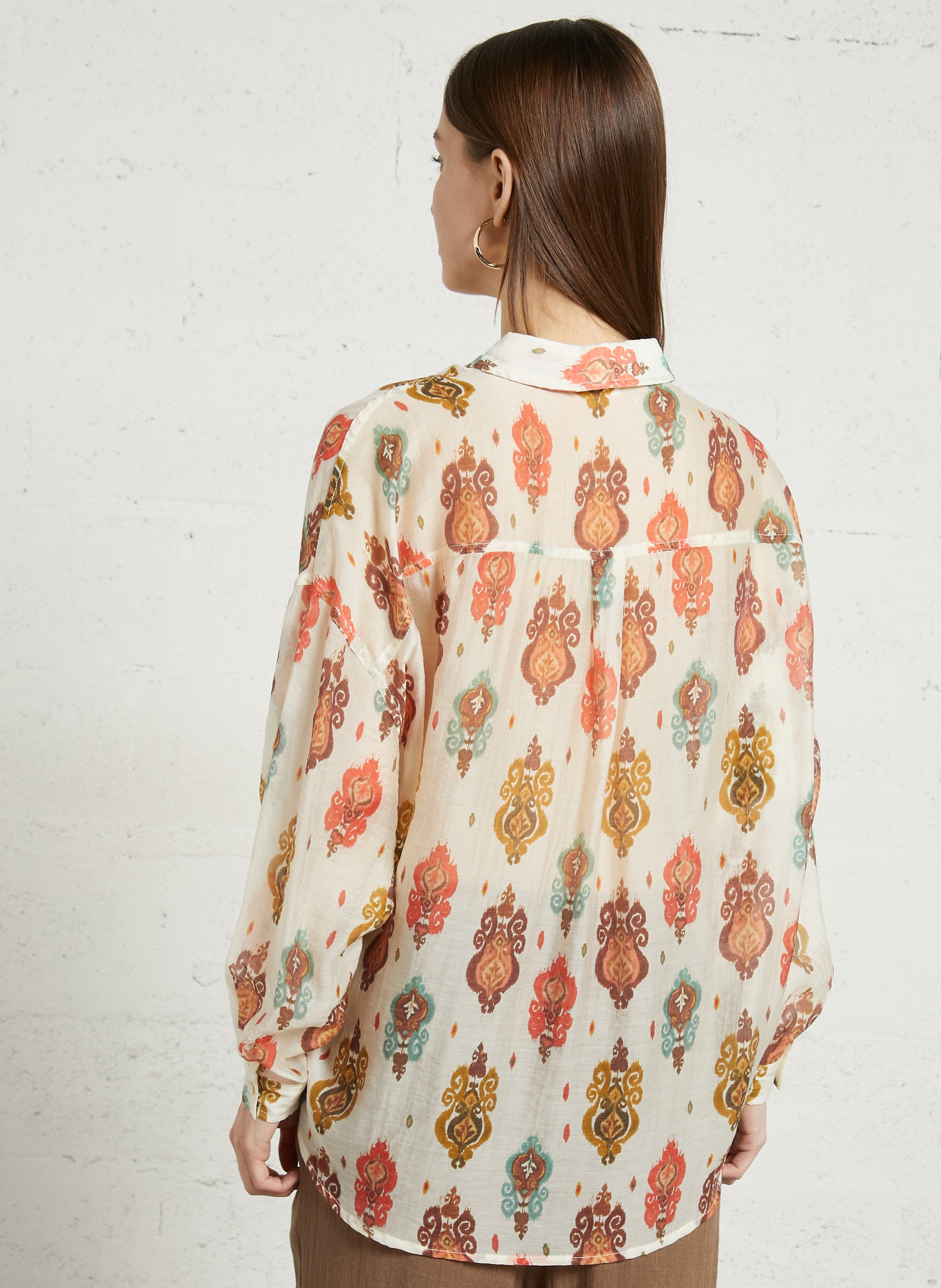 Chemise ample col classique en voile imprimé THE KORNER Multicolore